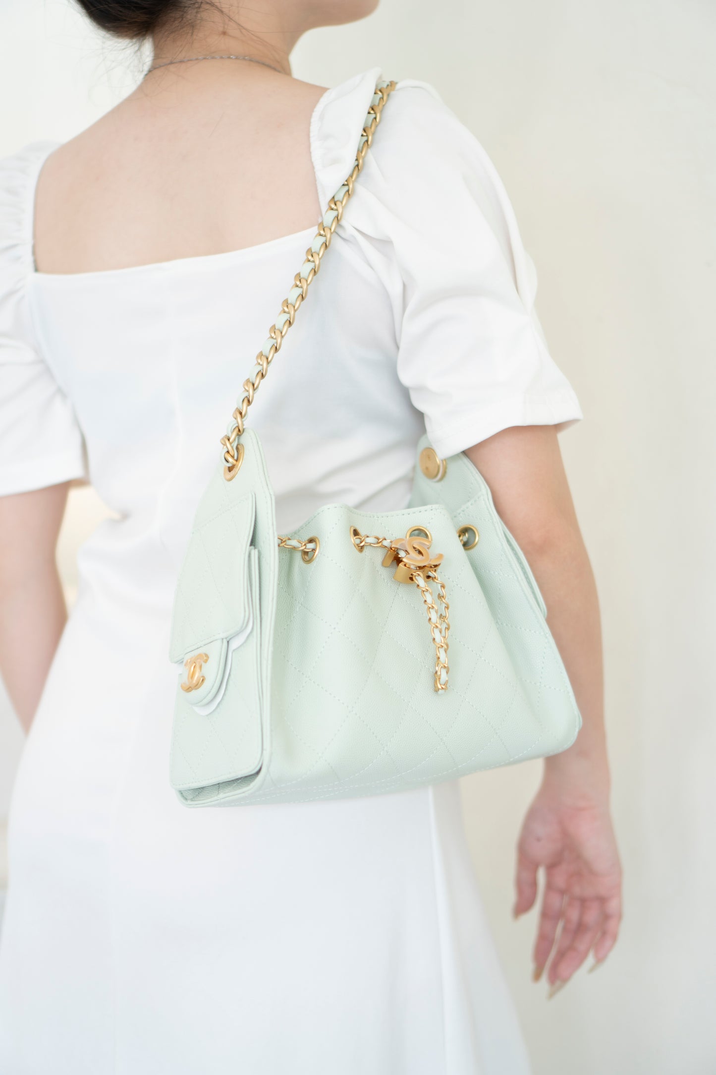 C 25 Mini Handbag – Mint Green Caviar Leather