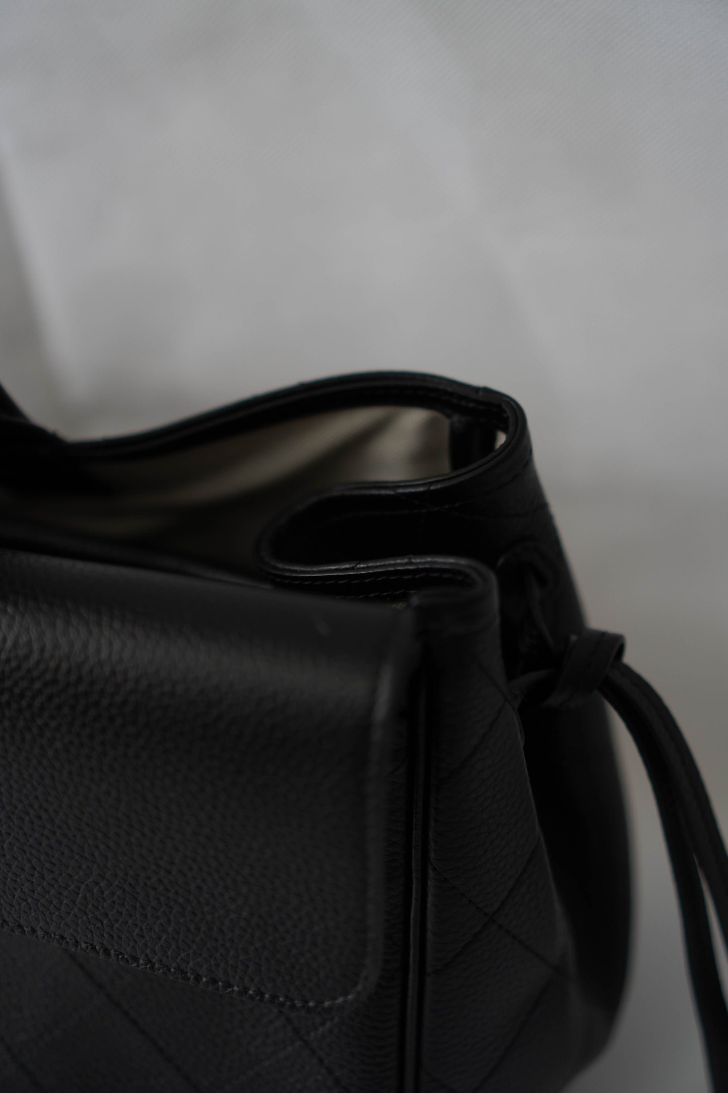 Large East-West Shopping Tote – Black Caviar with Gold Hardware