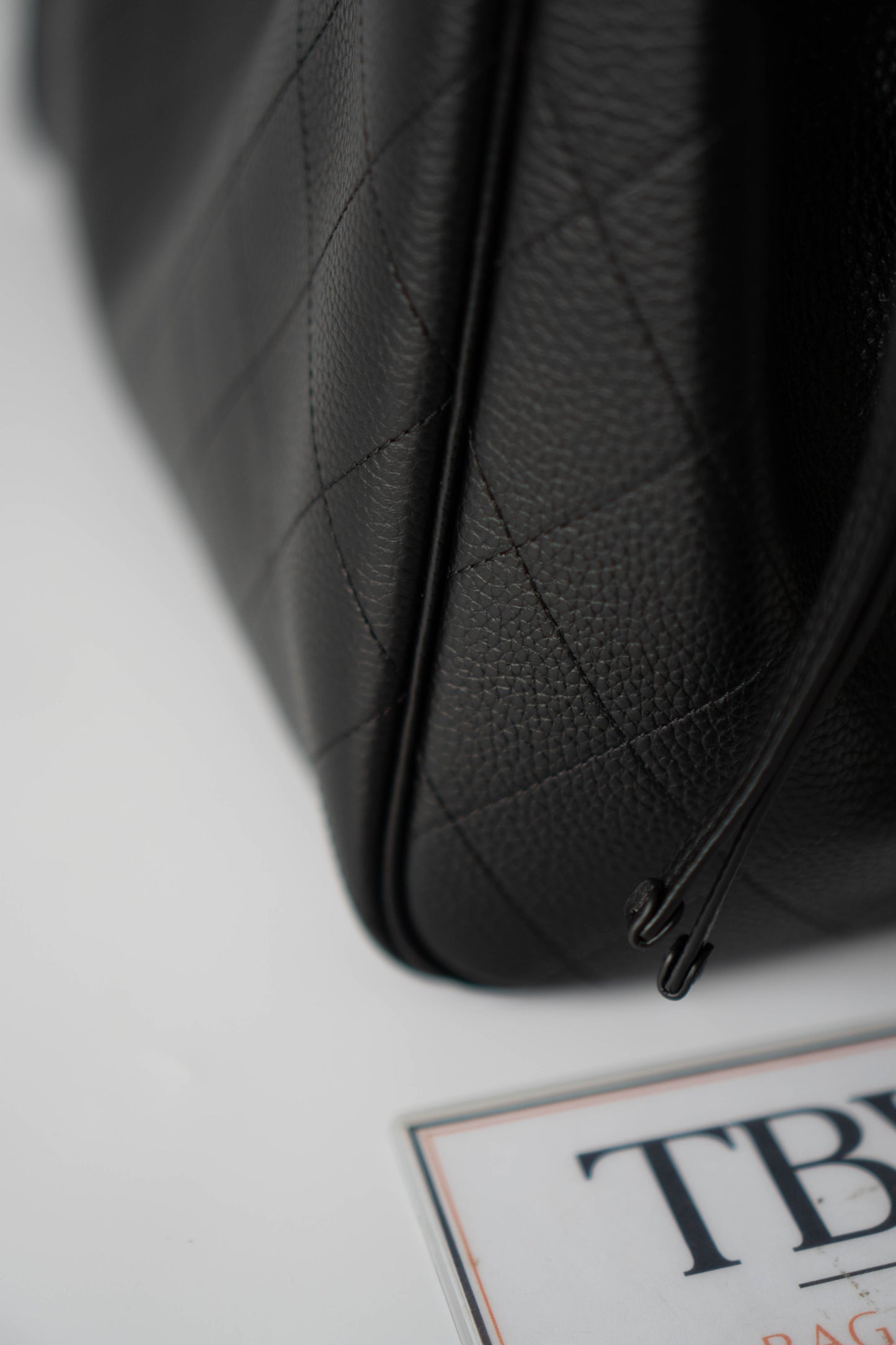 Large East-West Shopping Tote – Black Caviar with Gold Hardware