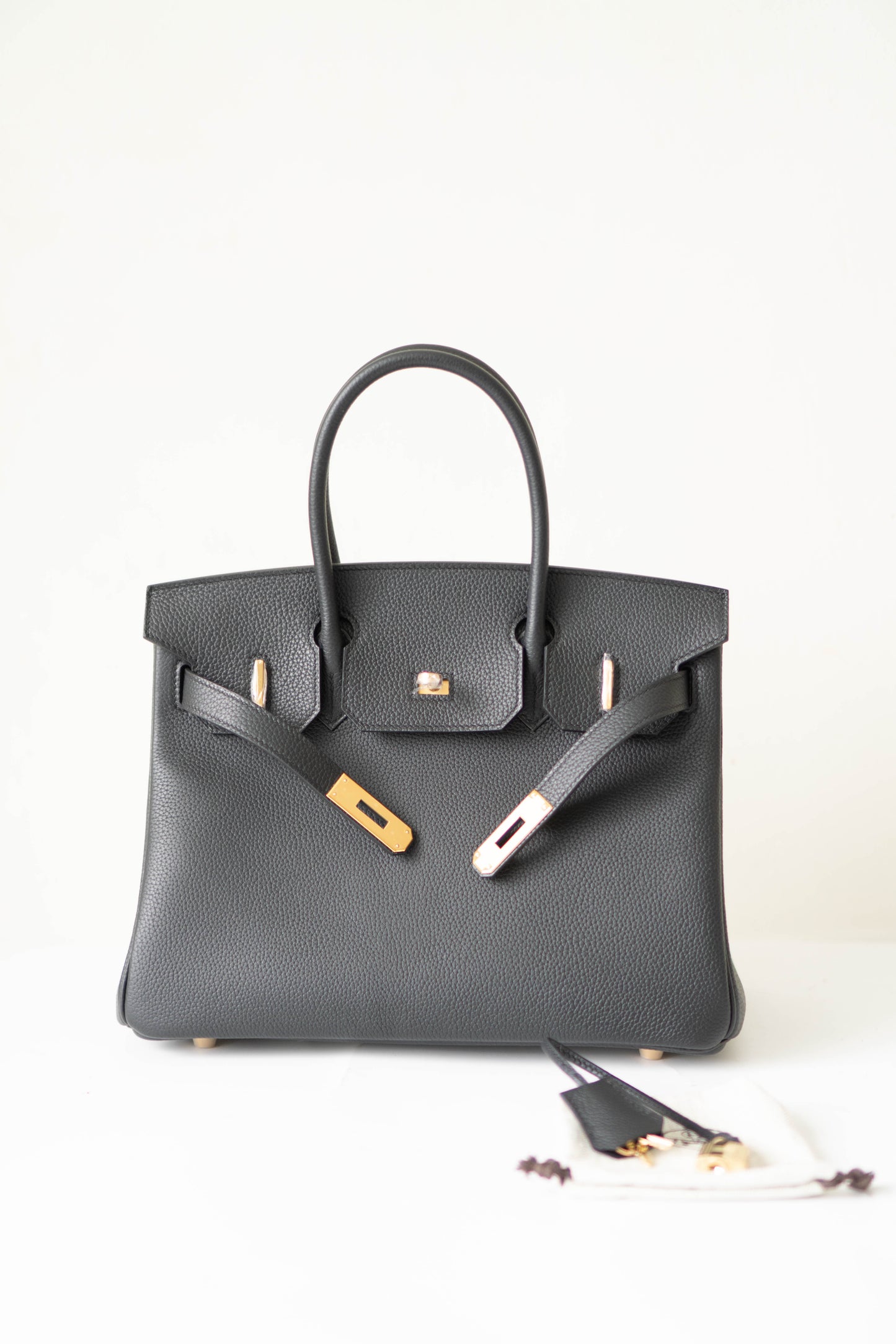 BK 30 – Black Togo Leather with Gold Hardware