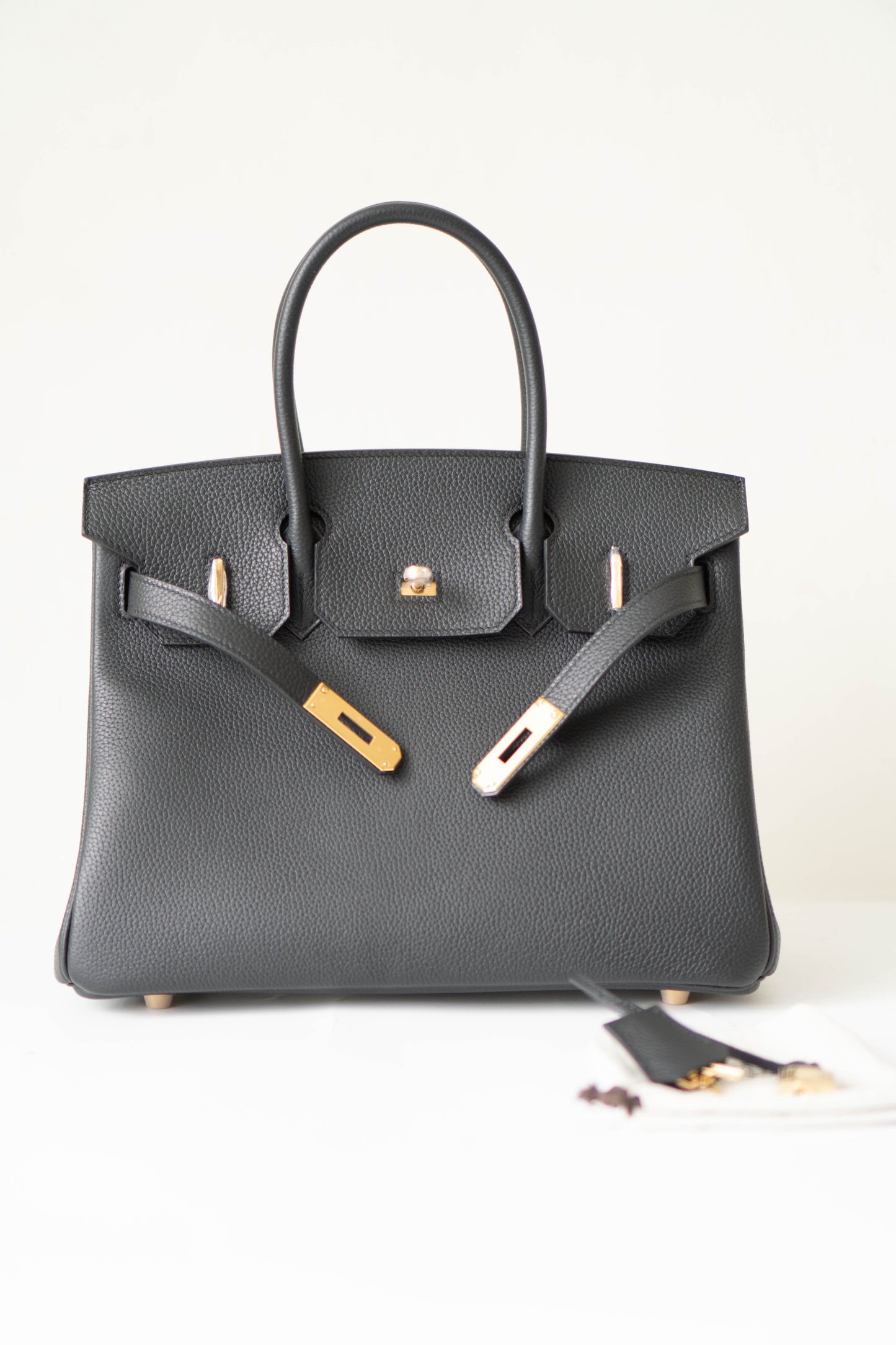 BK 30 – Black Togo Leather with Gold Hardware