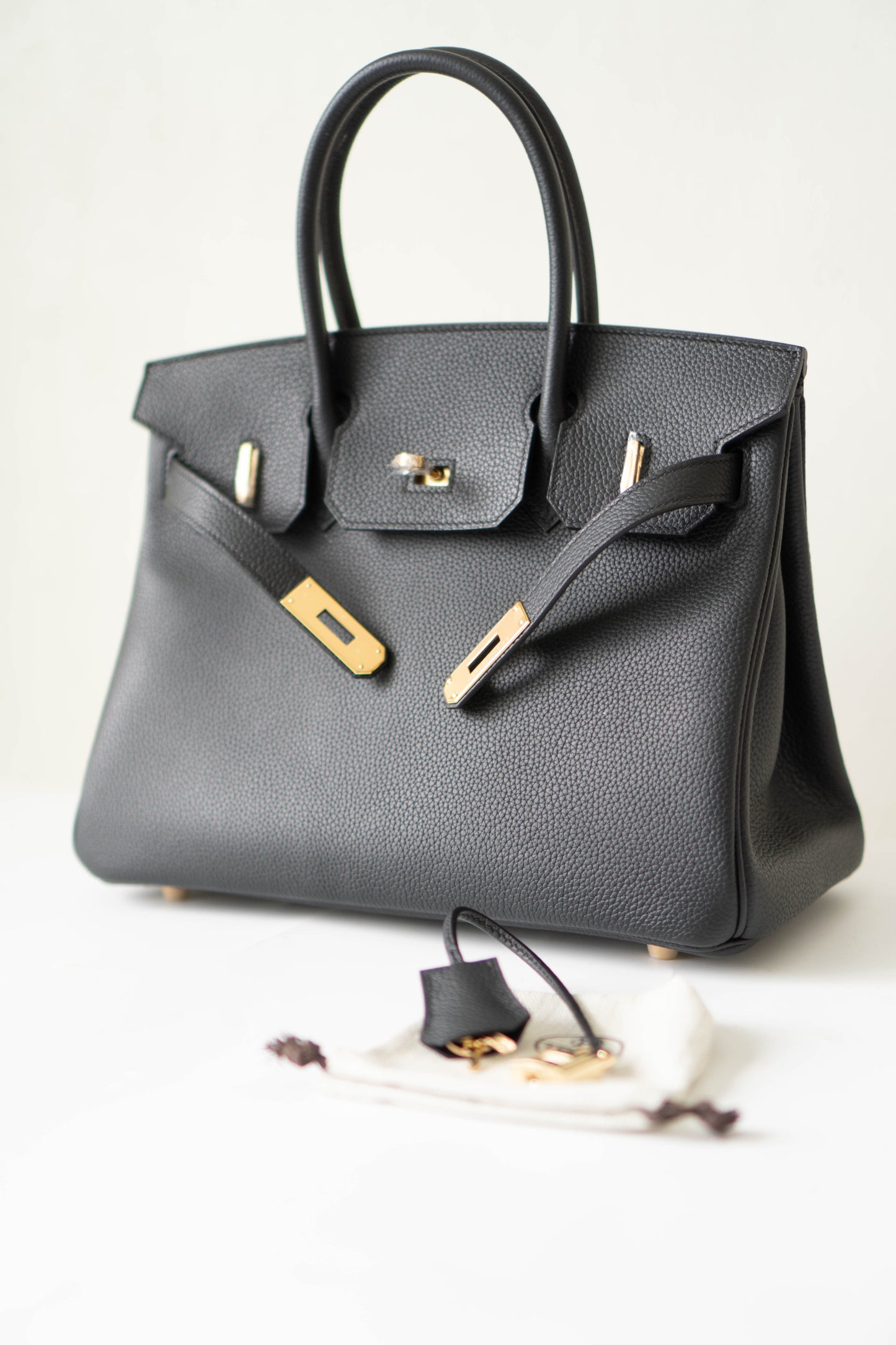 BK 30 – Black Togo Leather with Gold Hardware
