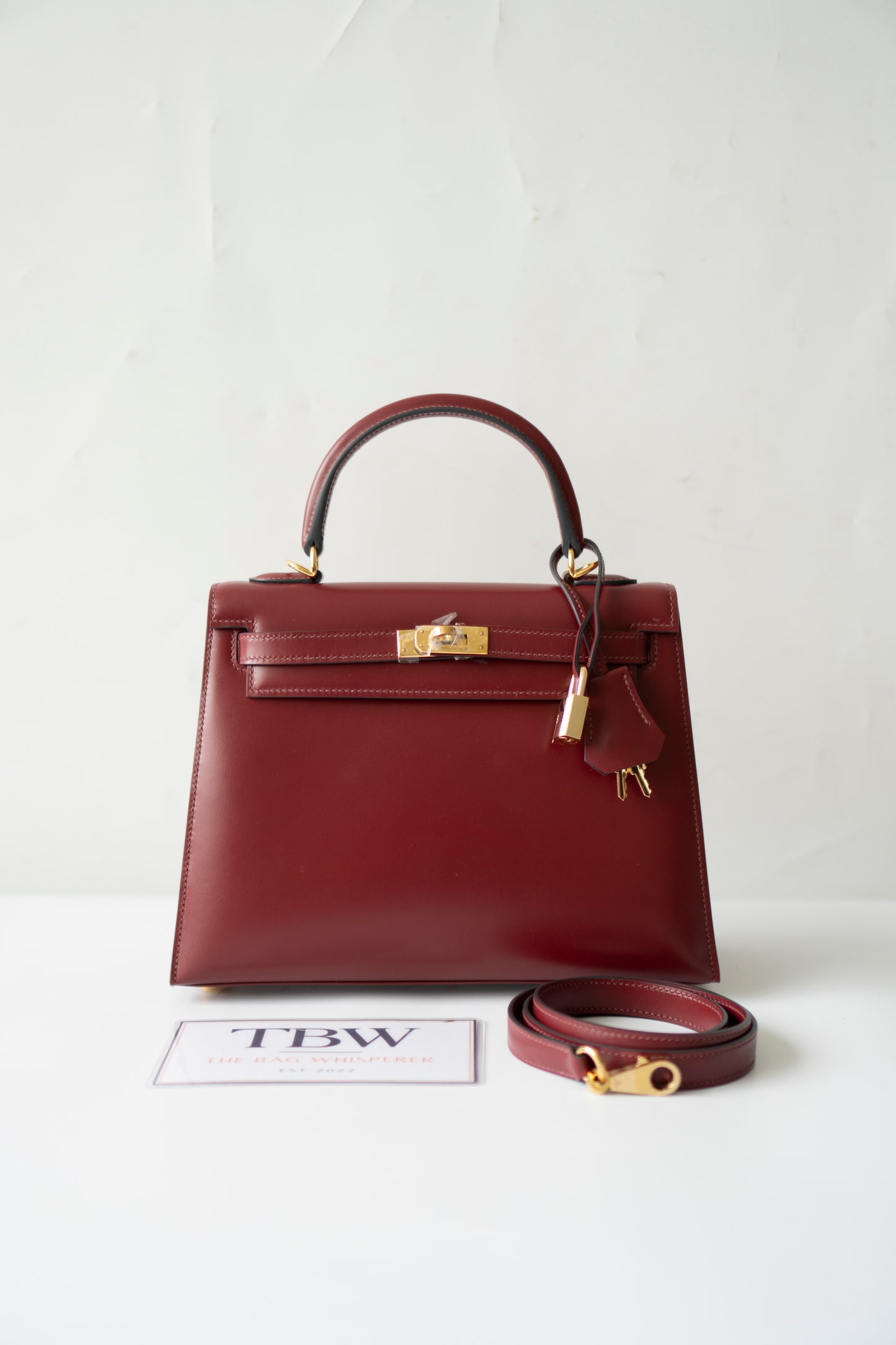 KL 25 – Rouge H Box Leather with Gold Hardware
