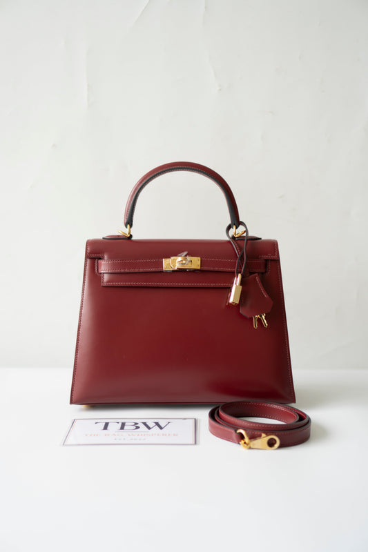 KL 25 – Rouge H Box Leather with Gold Hardware