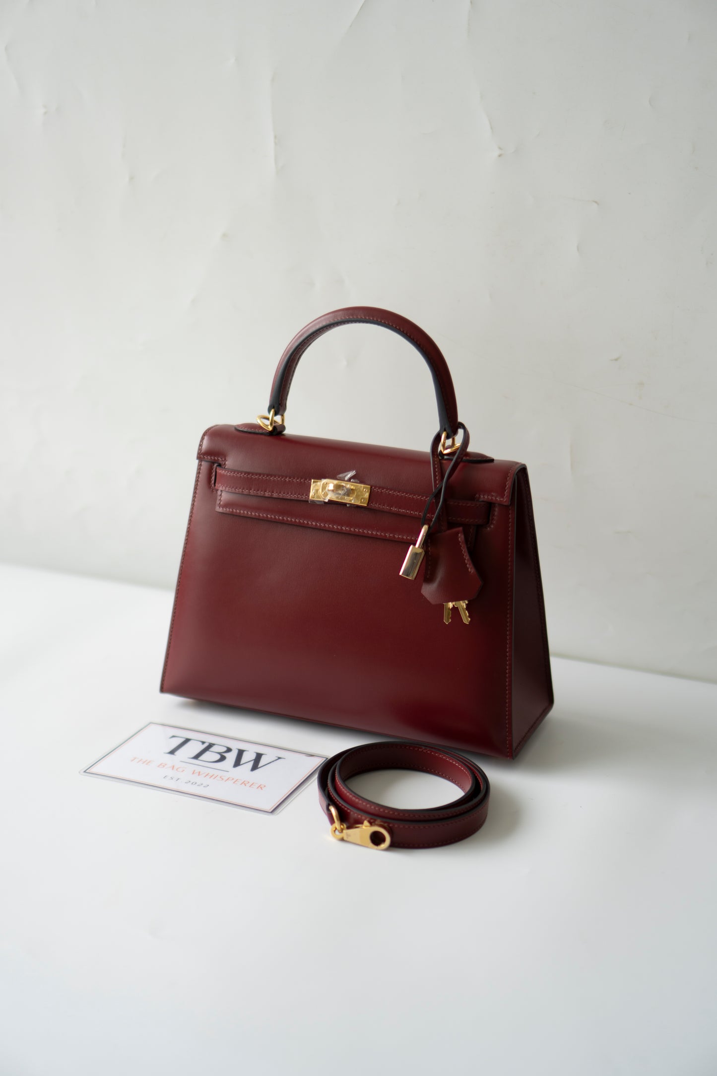 KL 25 – Rouge H Box Leather with Gold Hardware