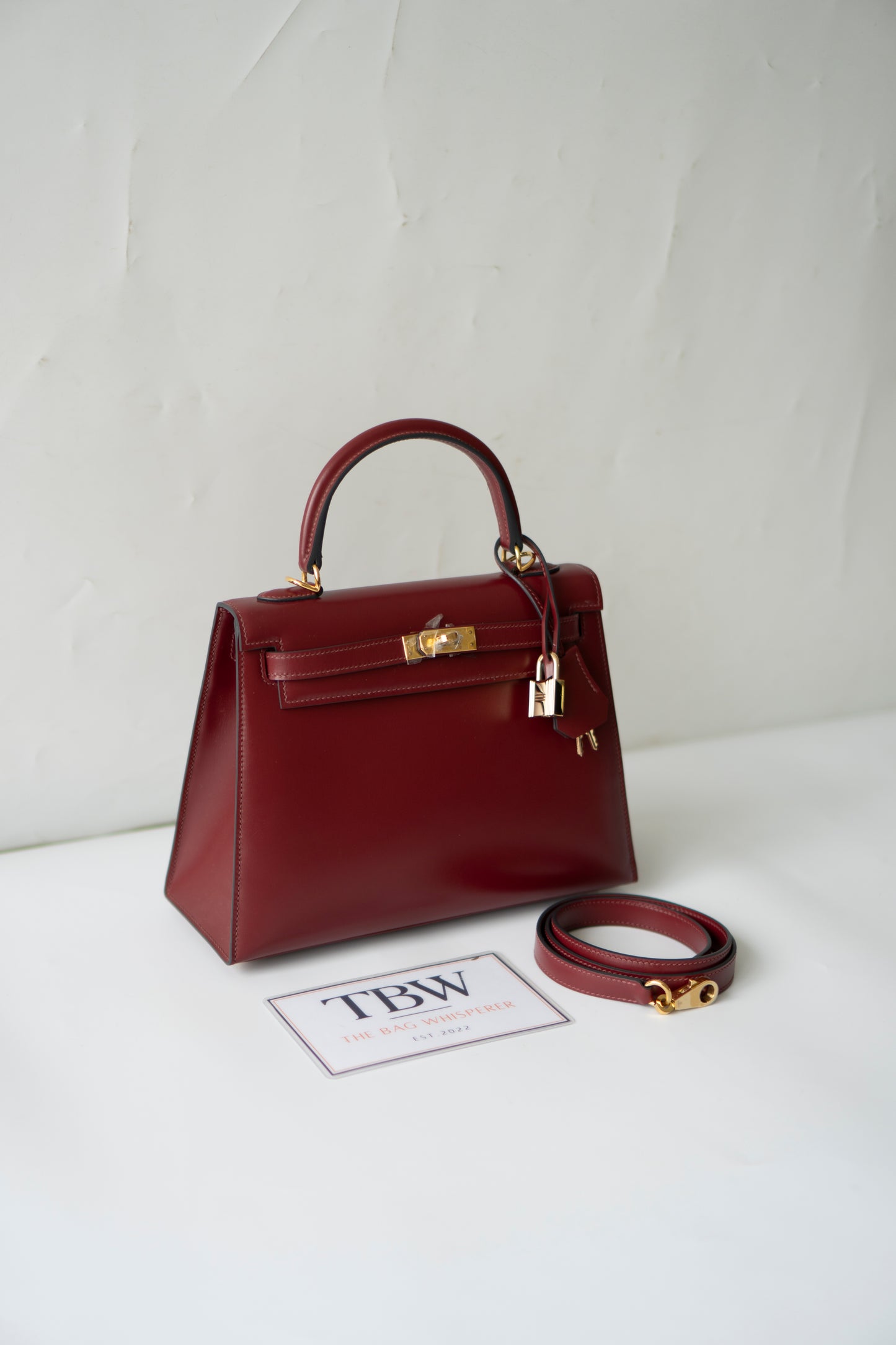 KL 25 – Rouge H Box Leather with Gold Hardware