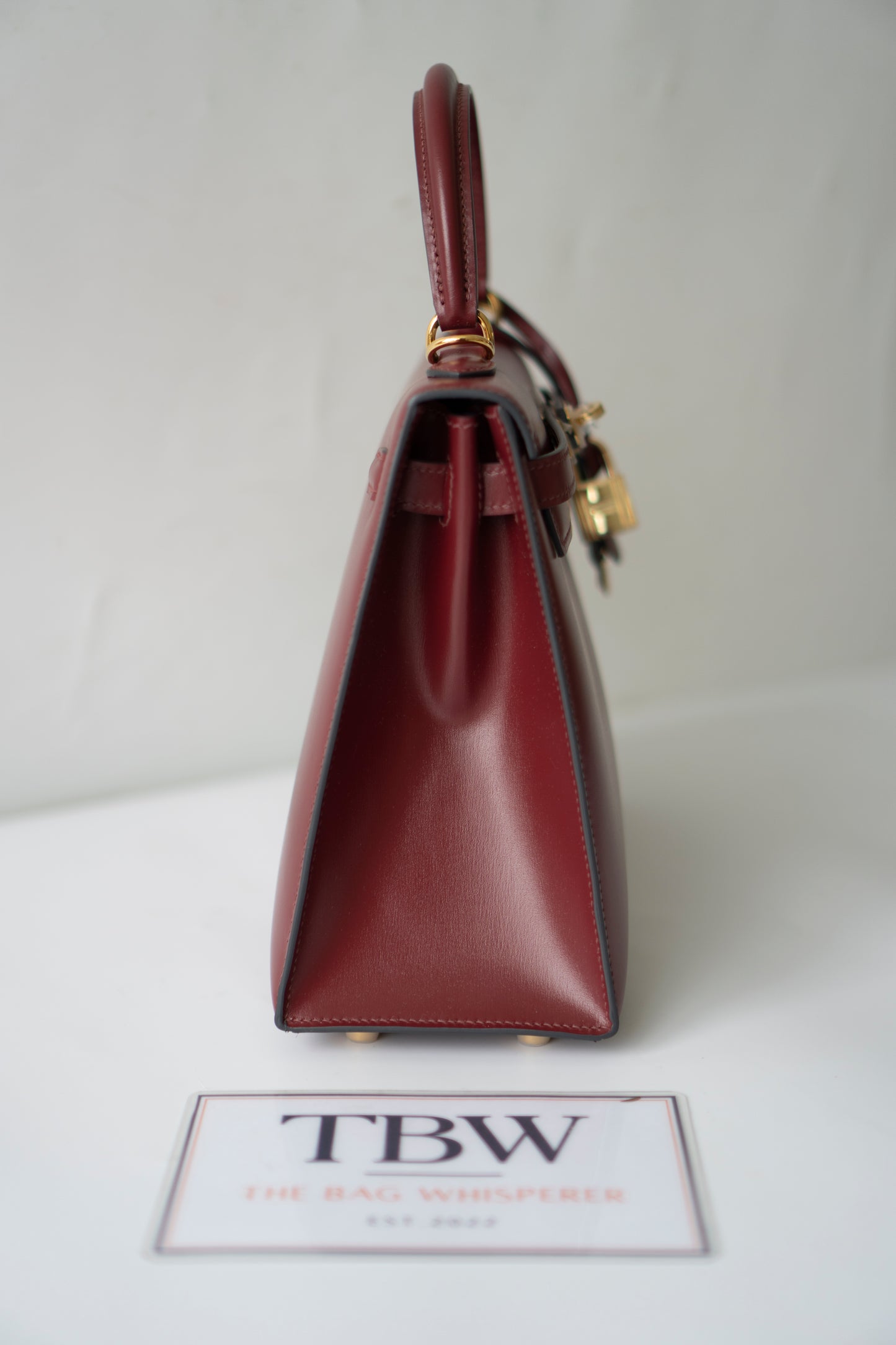 KL 25 – Rouge H Box Leather with Gold Hardware