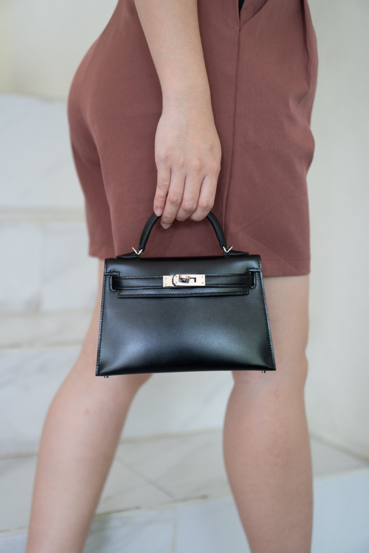 Mini KL II – Black Box Calfskin with Palladium Hardware