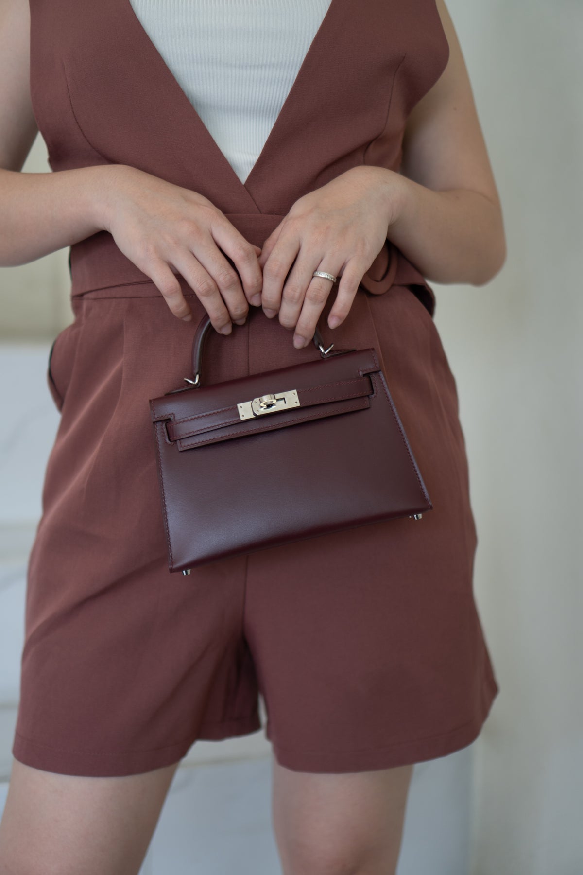 Mini KL II – Bordeaux Box Calf with Palladium Hardware