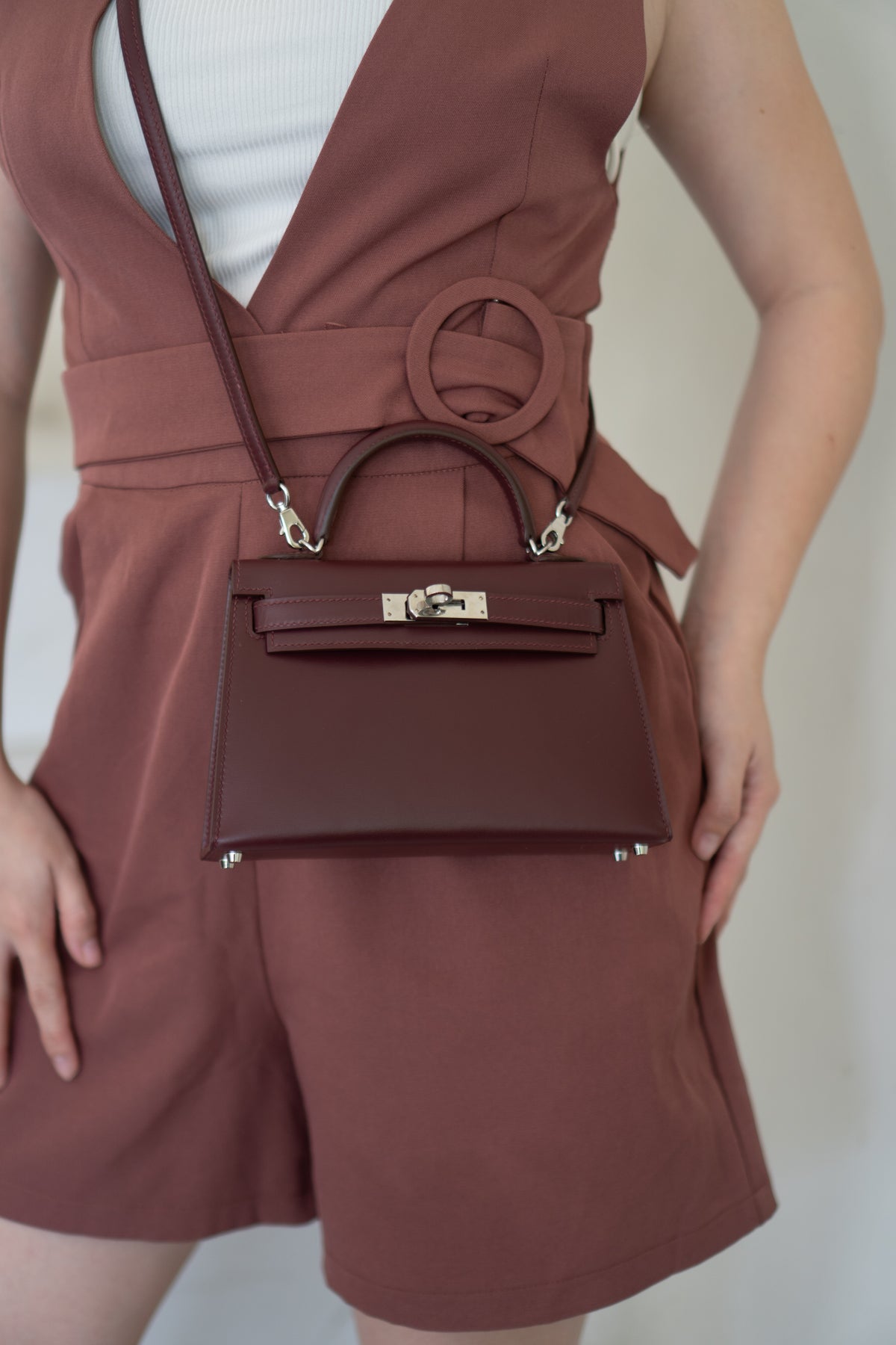 Mini KL II – Bordeaux Box Calf with Palladium Hardware