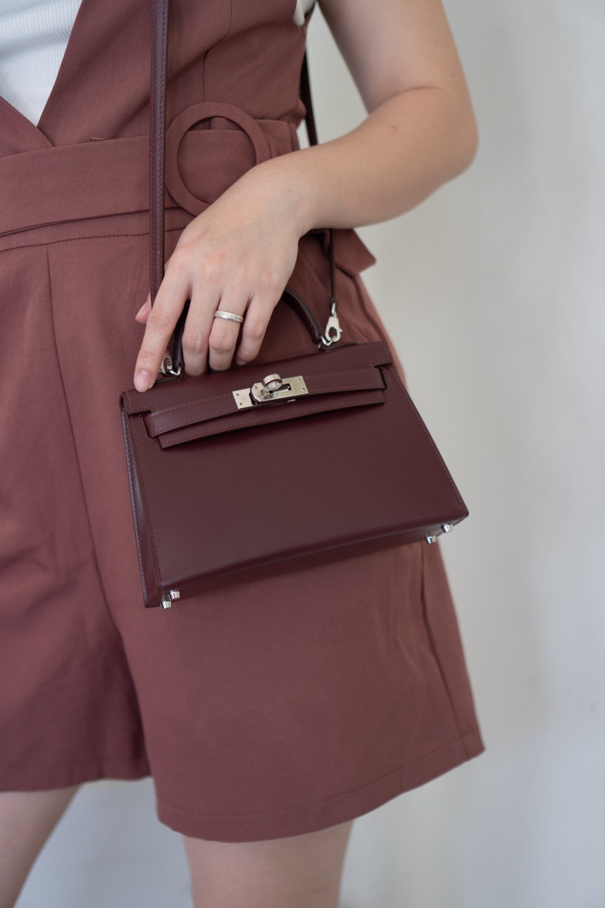 Mini KL II – Bordeaux Box Calf with Palladium Hardware