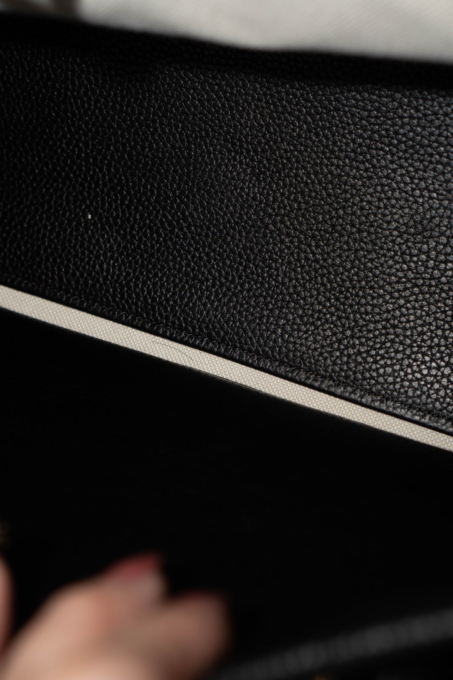 Large East-West Shopping Tote – Black Caviar with Gold Hardware