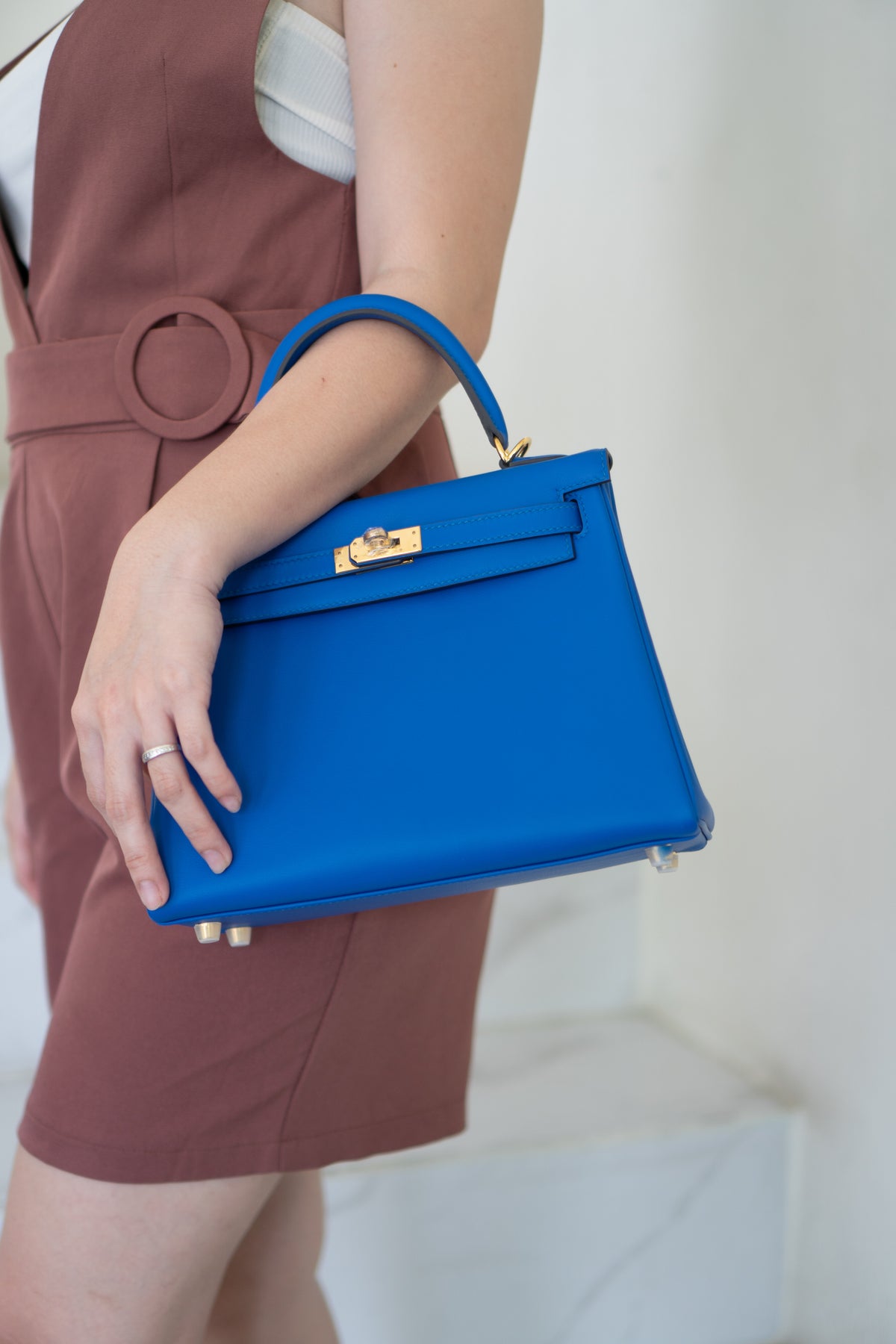 KL 25 Sellier – Blue France Swift Leather with Gold Hardware