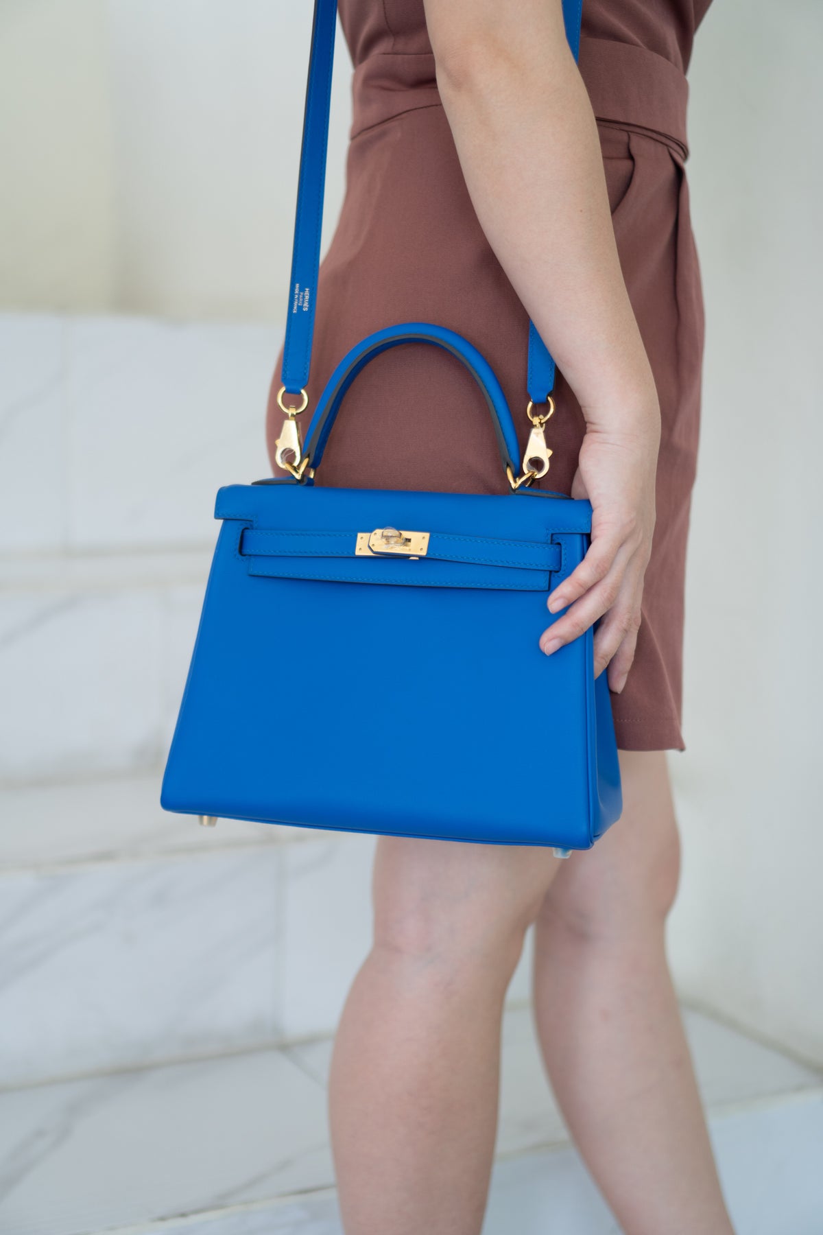 KL 25 Sellier – Blue France Swift Leather with Gold Hardware