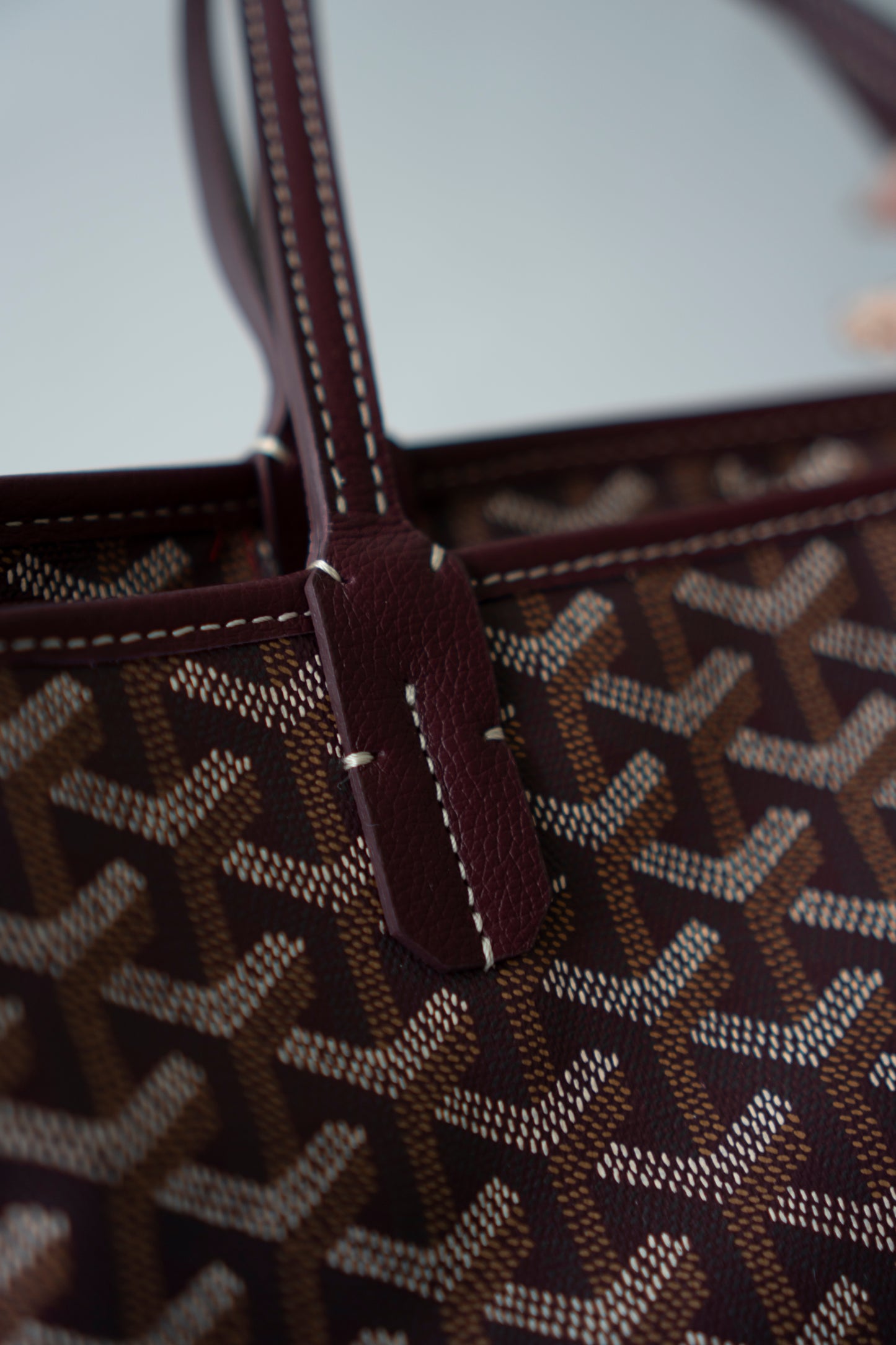 Artois PM – Burgundy Trim Coated Canvas Tote