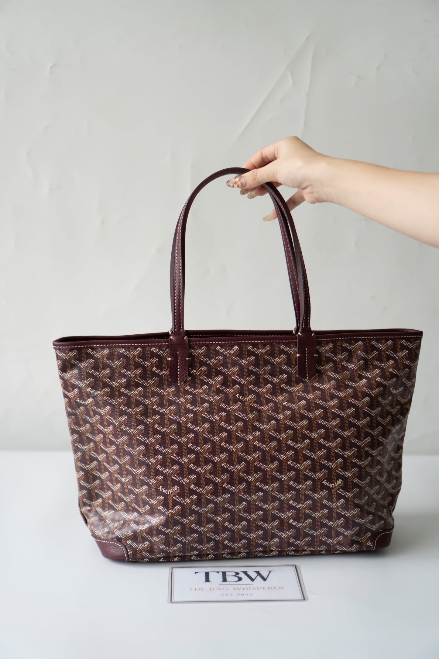 Artois PM – Burgundy Trim Coated Canvas Tote