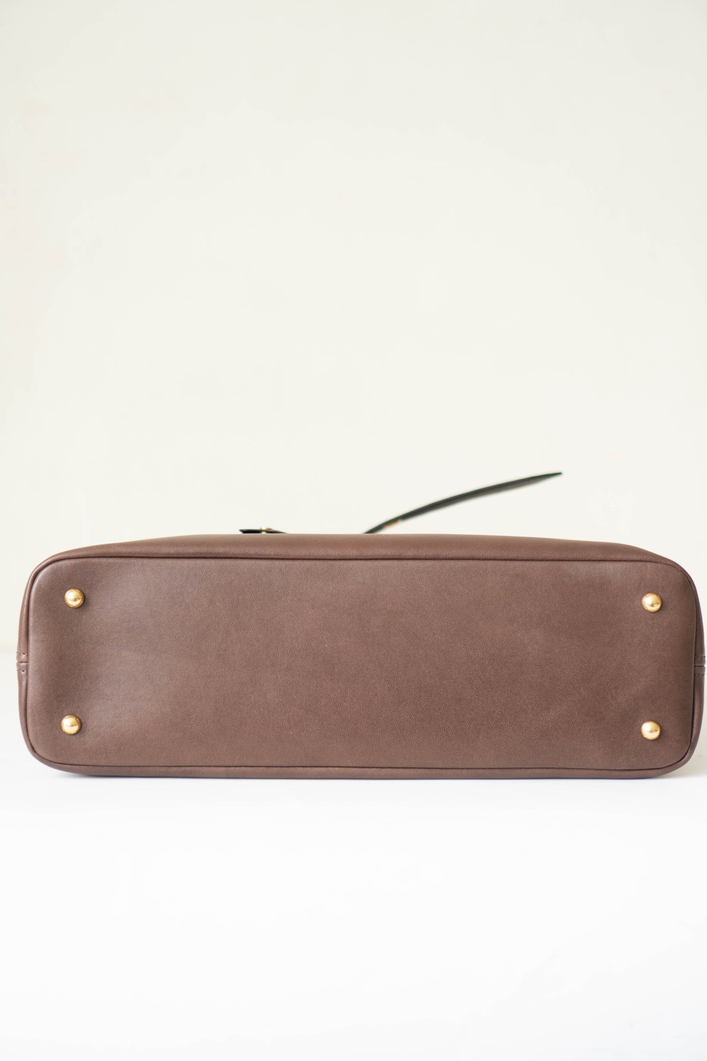 Aventure Top Handle Tote – Brown Nappa Leather with Gold Hardware
