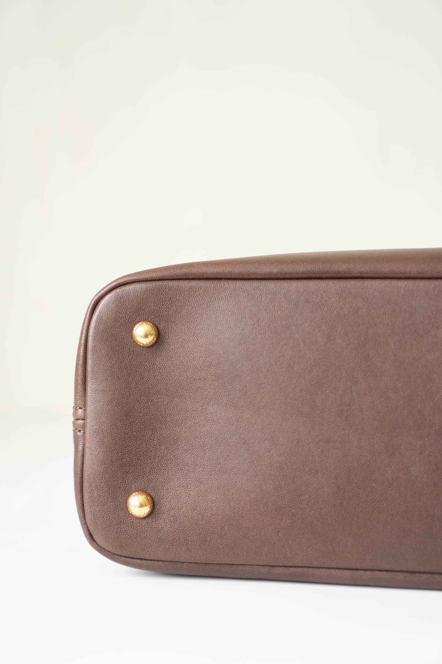 Aventure Top Handle Tote – Brown Nappa Leather with Gold Hardware