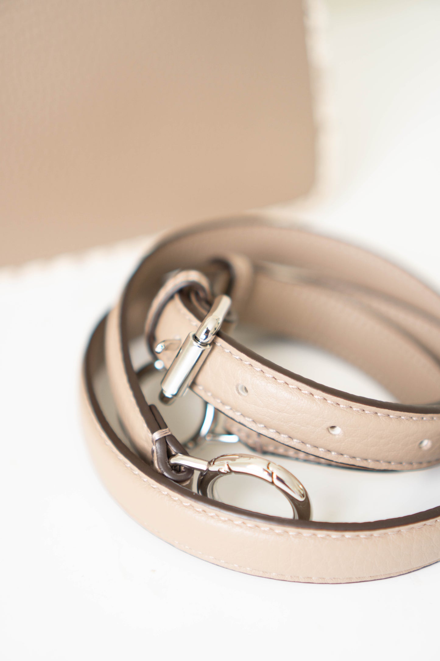 Peeka boo IseeU in Medium Taupe/Beige Calfskin Leather with Palladium Hardware