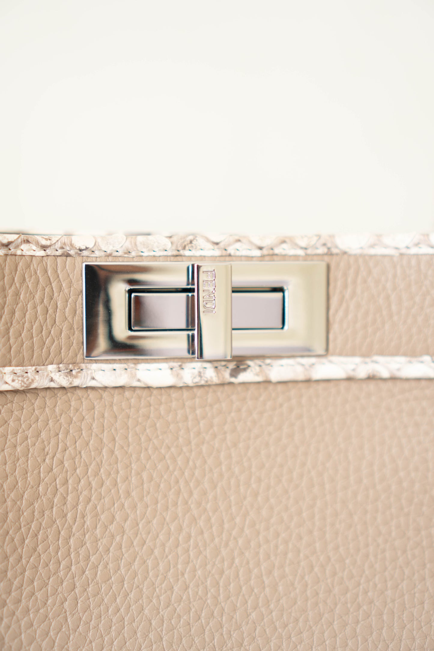 Peeka boo IseeU in Medium Taupe/Beige Calfskin Leather with Palladium Hardware