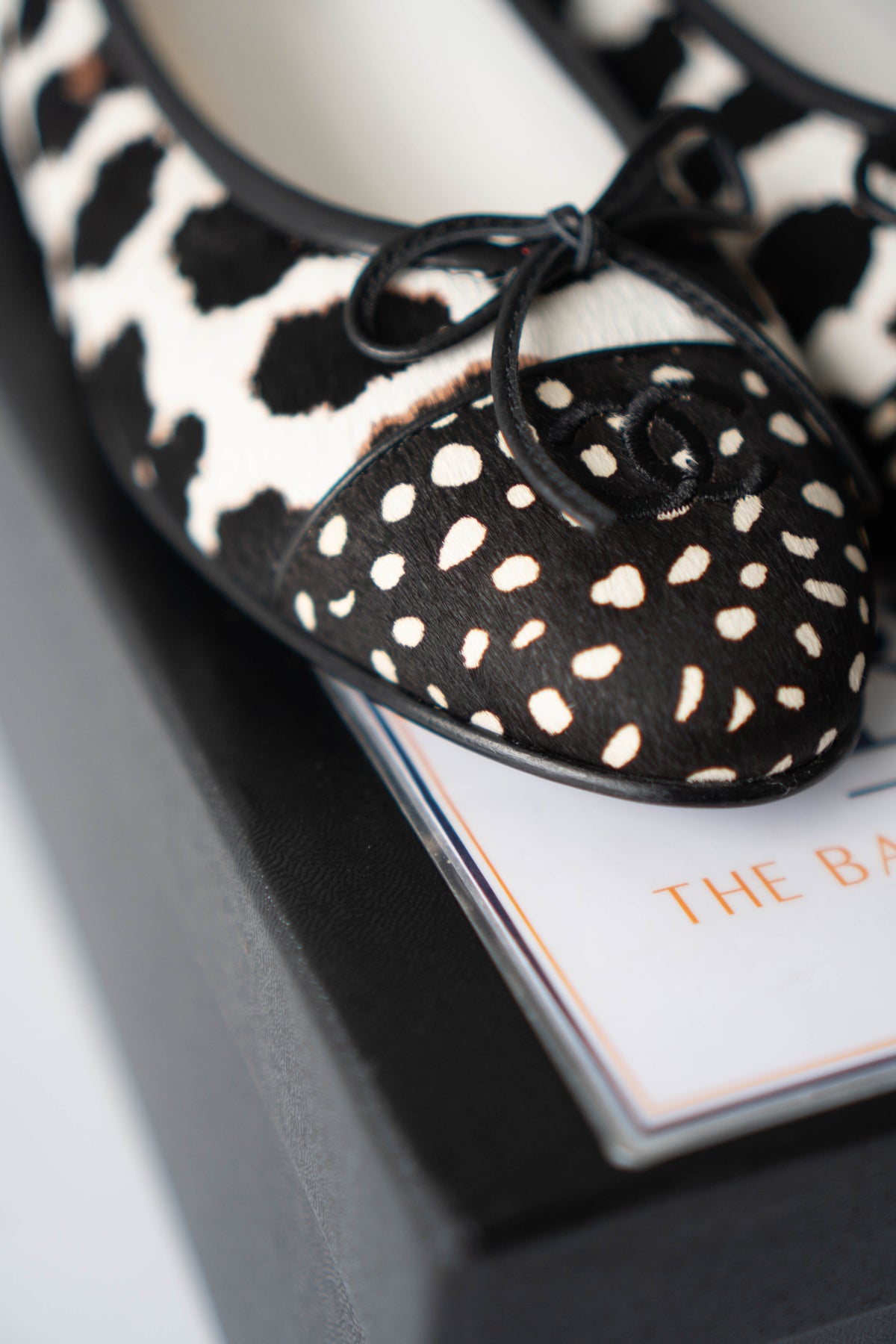 CC Leopard Print & Spotted Cap-Toe Calf Hair Ballet Flats