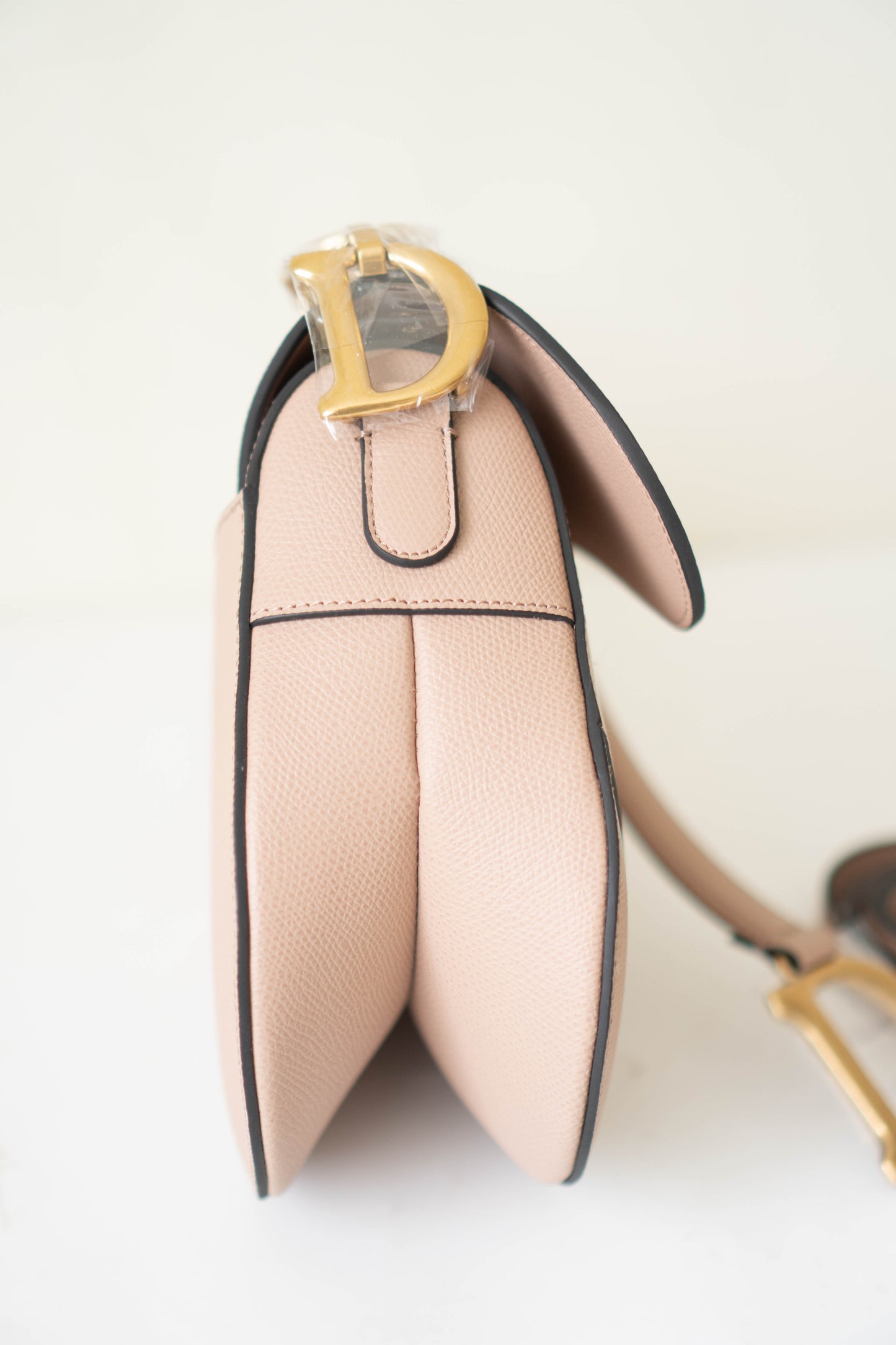 Saddle in Beige Calfskin with Gold Hardware