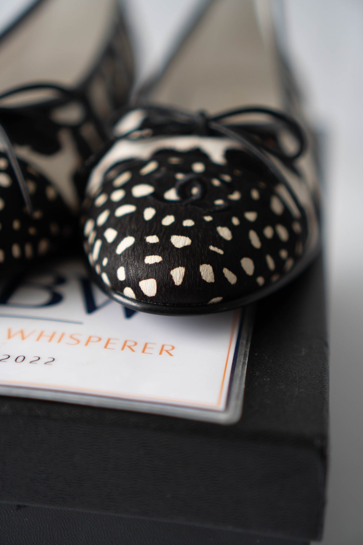 CC Leopard Print & Spotted Cap-Toe Calf Hair Ballet Flats