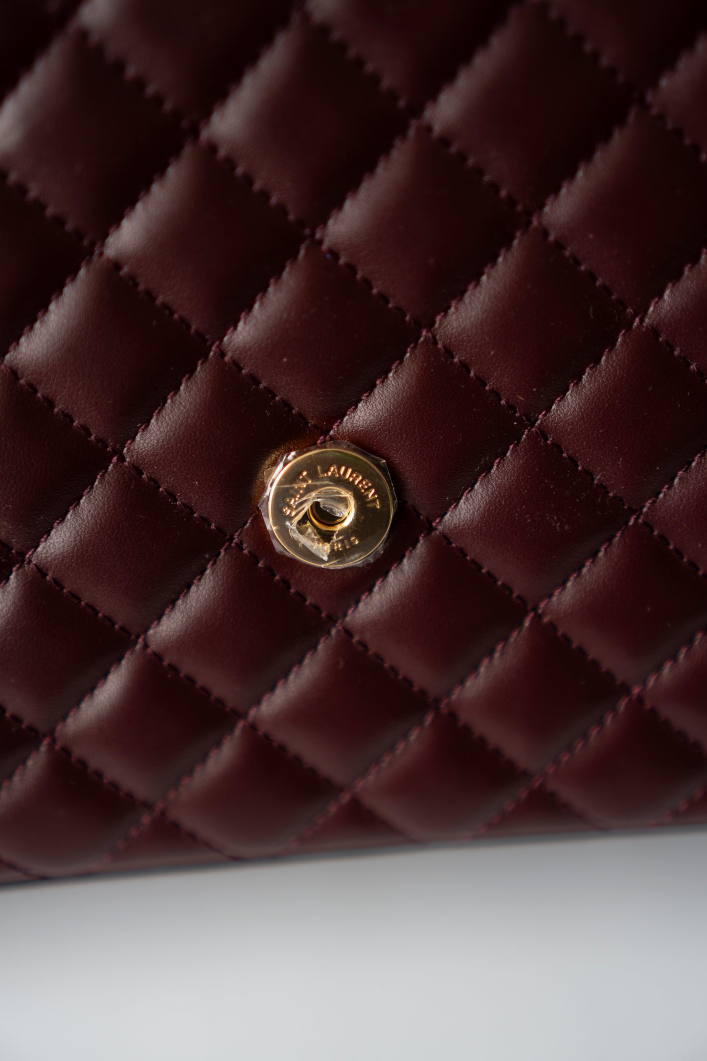 Envelope Medium – Burgundy Lambskin with Gold Hardware