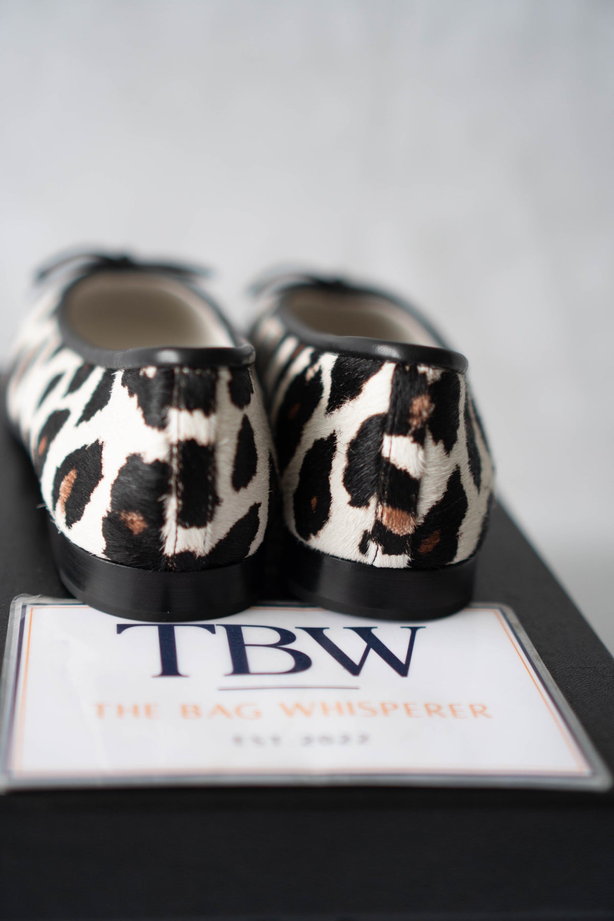 CC Leopard Print & Spotted Cap-Toe Calf Hair Ballet Flats