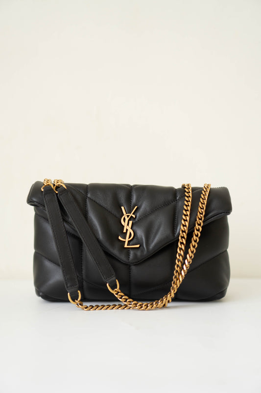 LouLou Puffer Toy in Noir Lambskin with Gold Hardware