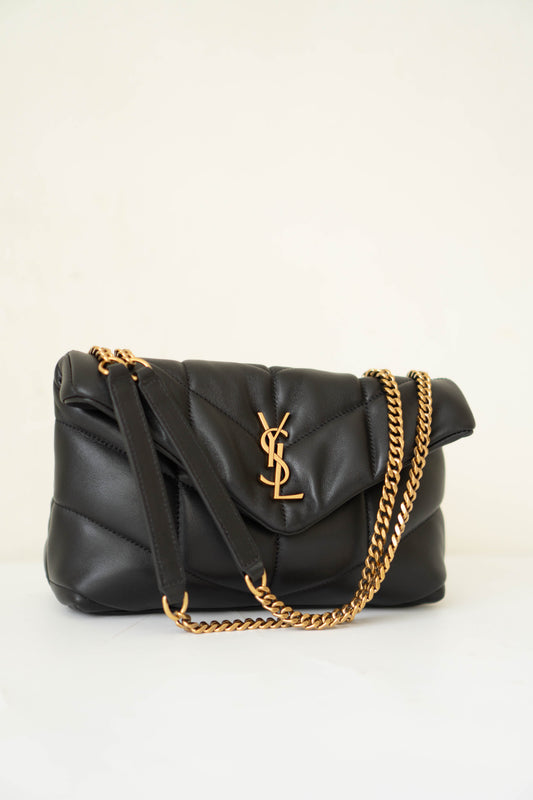 LouLou Puffer Toy in Noir Lambskin with Gold Hardware