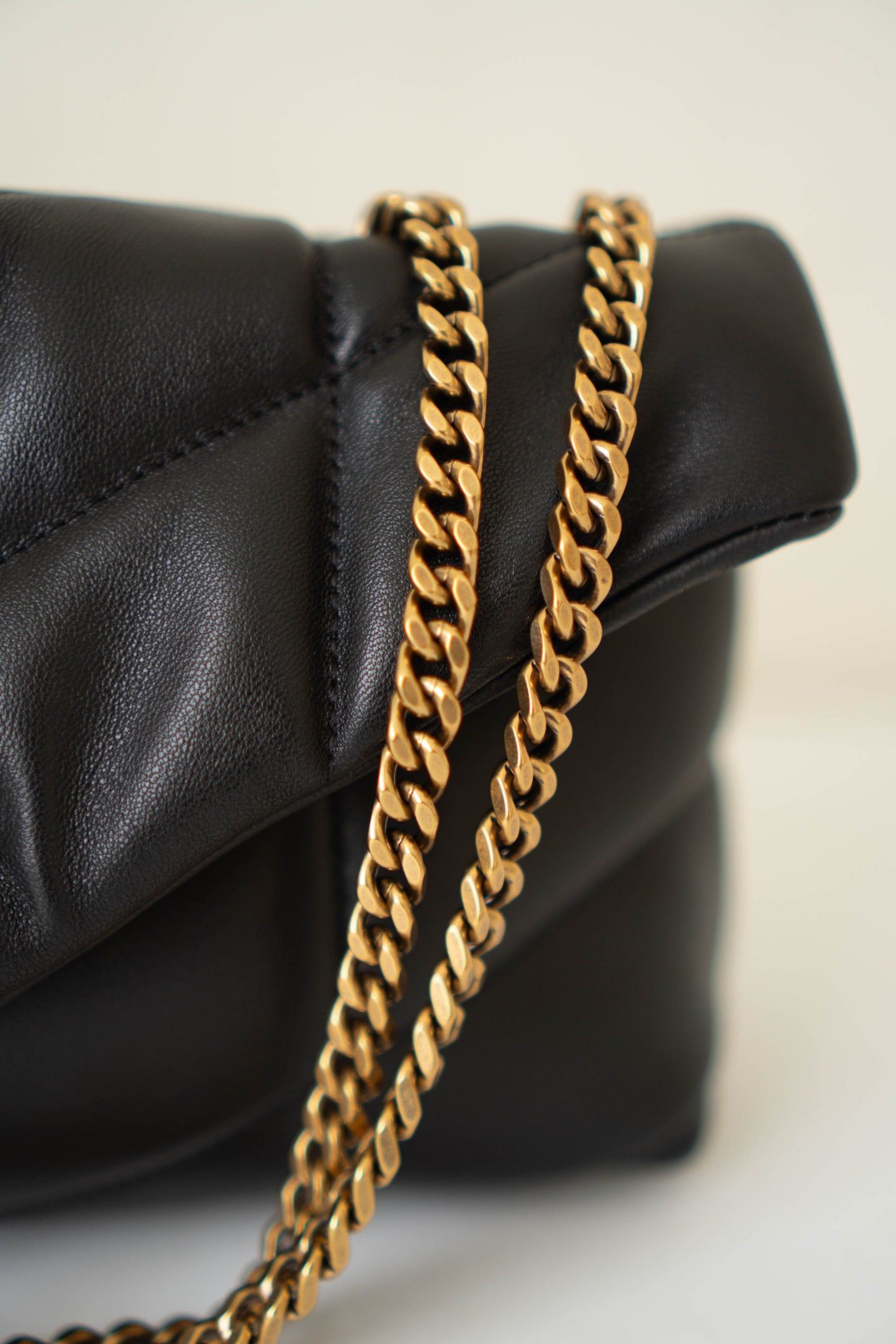 LouLou Puffer Toy in Noir Lambskin with Gold Hardware