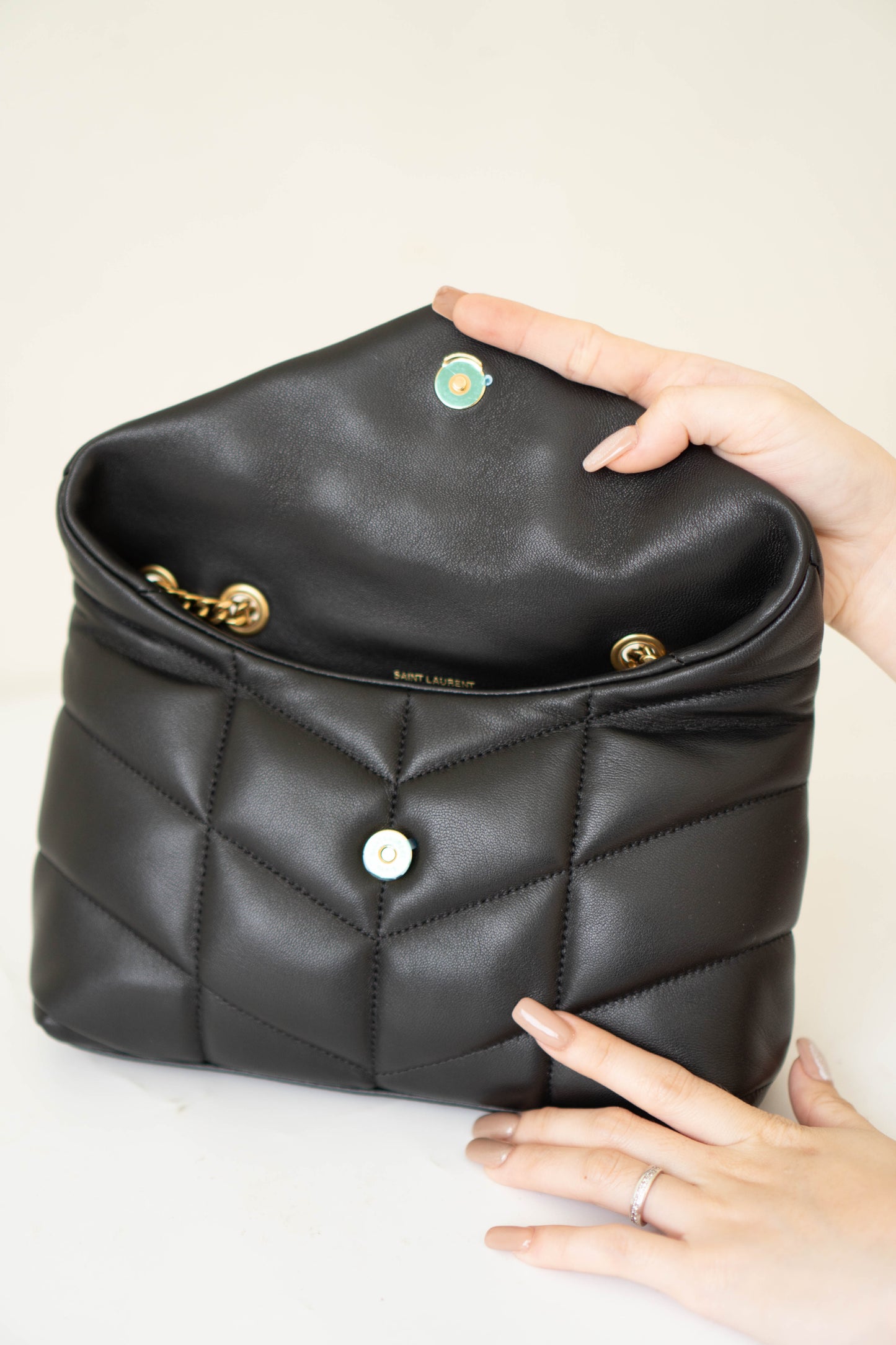 LouLou Puffer Toy in Noir Lambskin with Gold Hardware