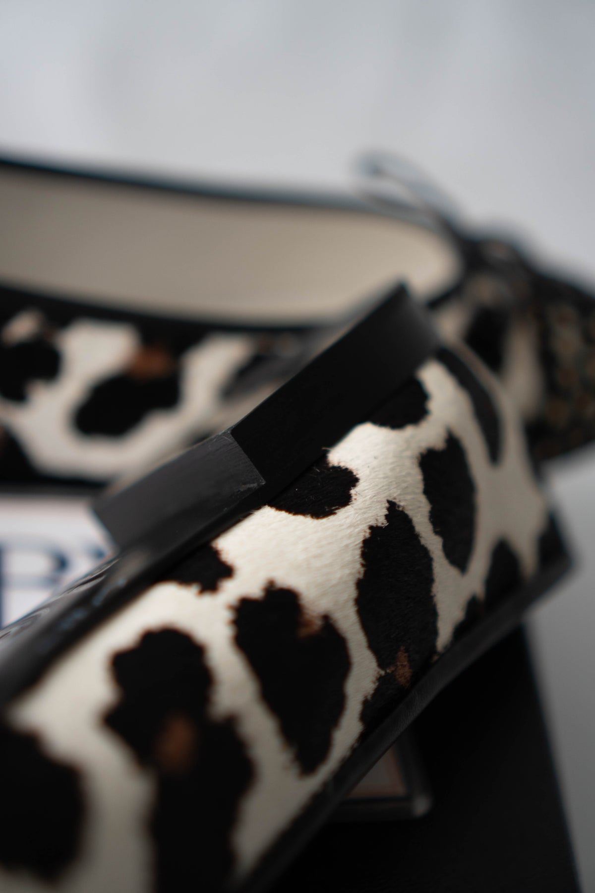 CC Leopard Print & Spotted Cap-Toe Calf Hair Ballet Flats