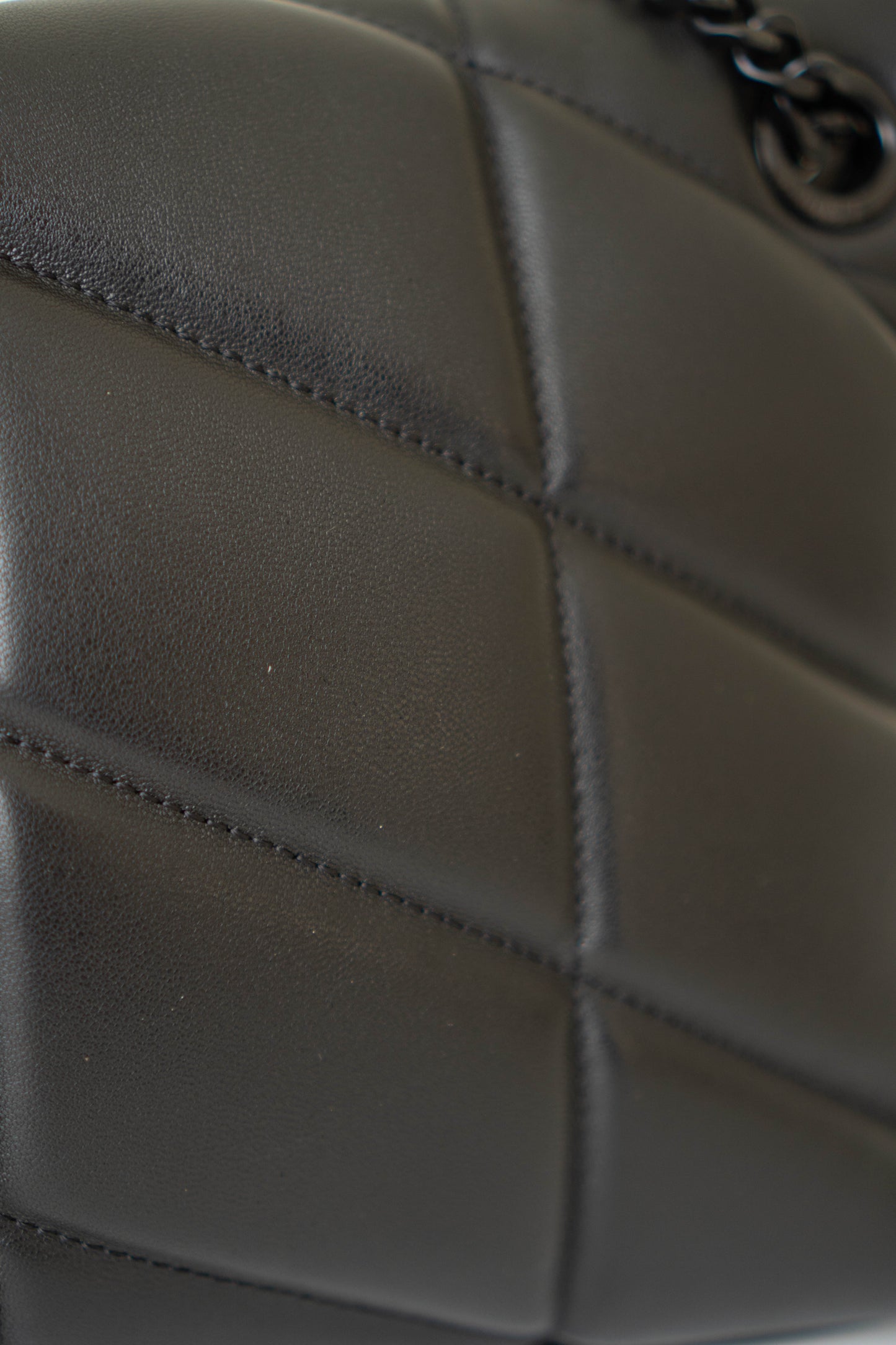 Loulou Puffer in Small Black Lambskin with Black Hardware