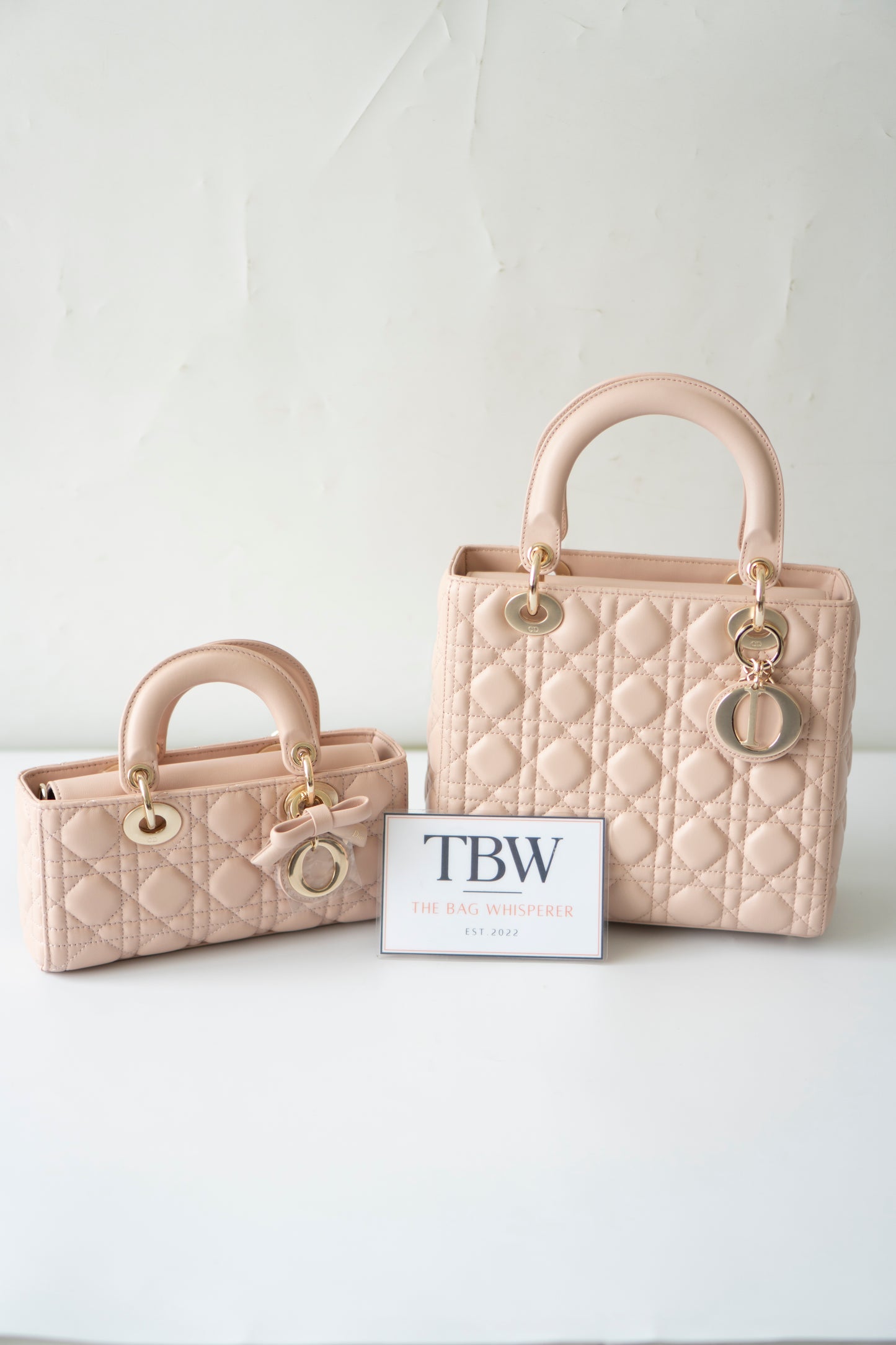 Lady D-Joy Small – Lambskin Cannage with Light Gold Hardware