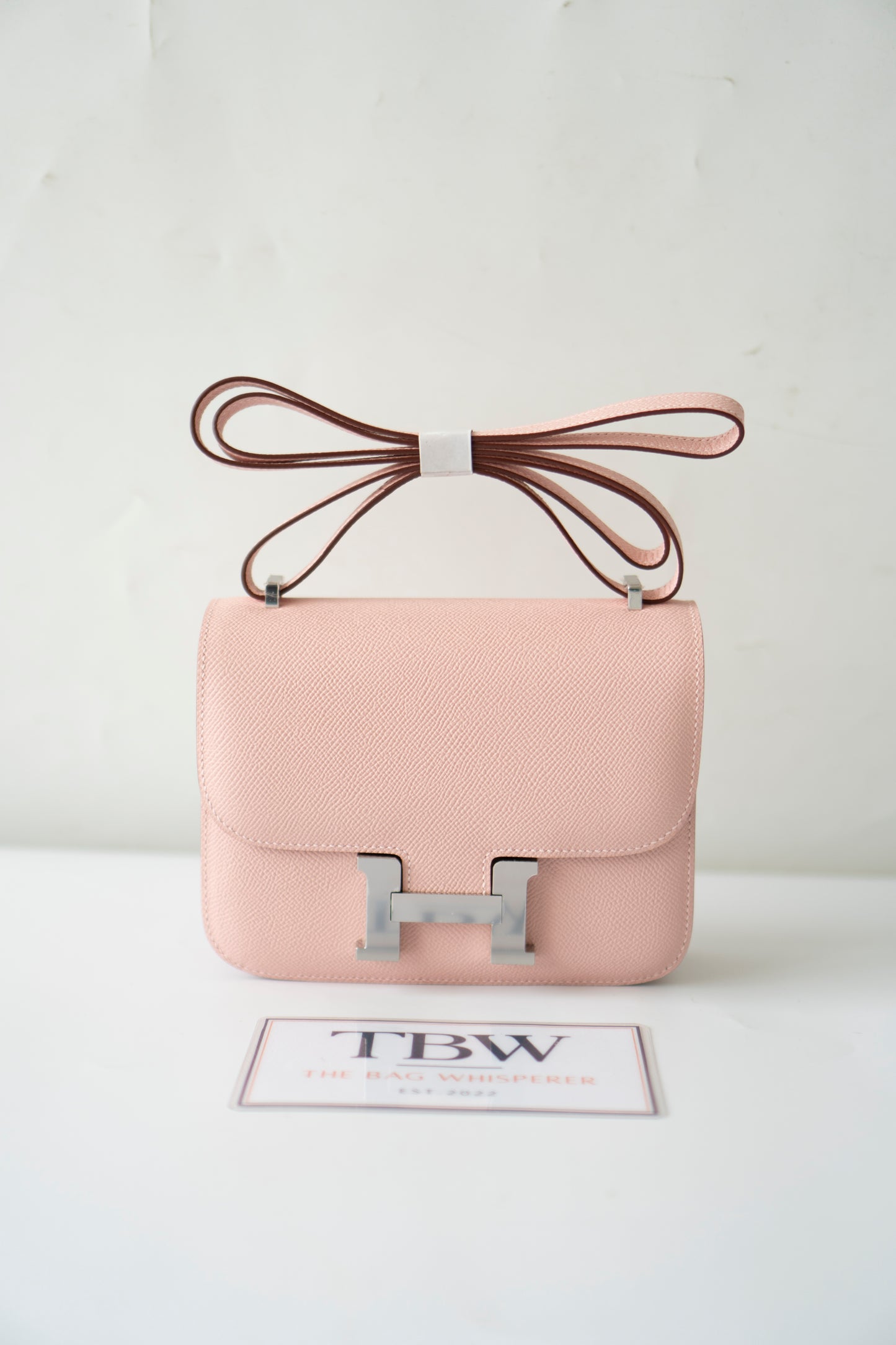 Constanc 18 – Rose Sakura Epsom Leather with Palladium Hardware