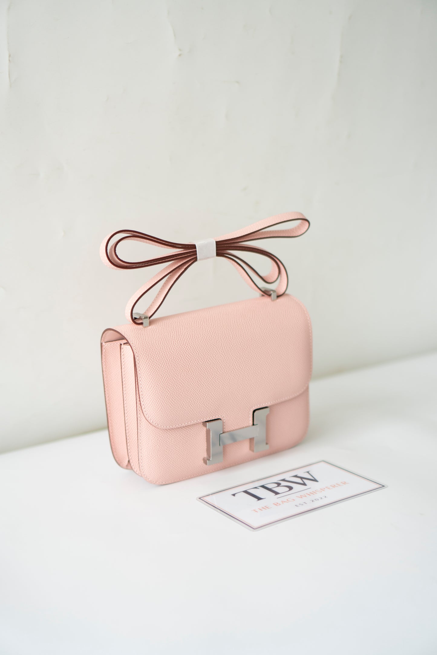 Constanc 18 – Rose Sakura Epsom Leather with Palladium Hardware