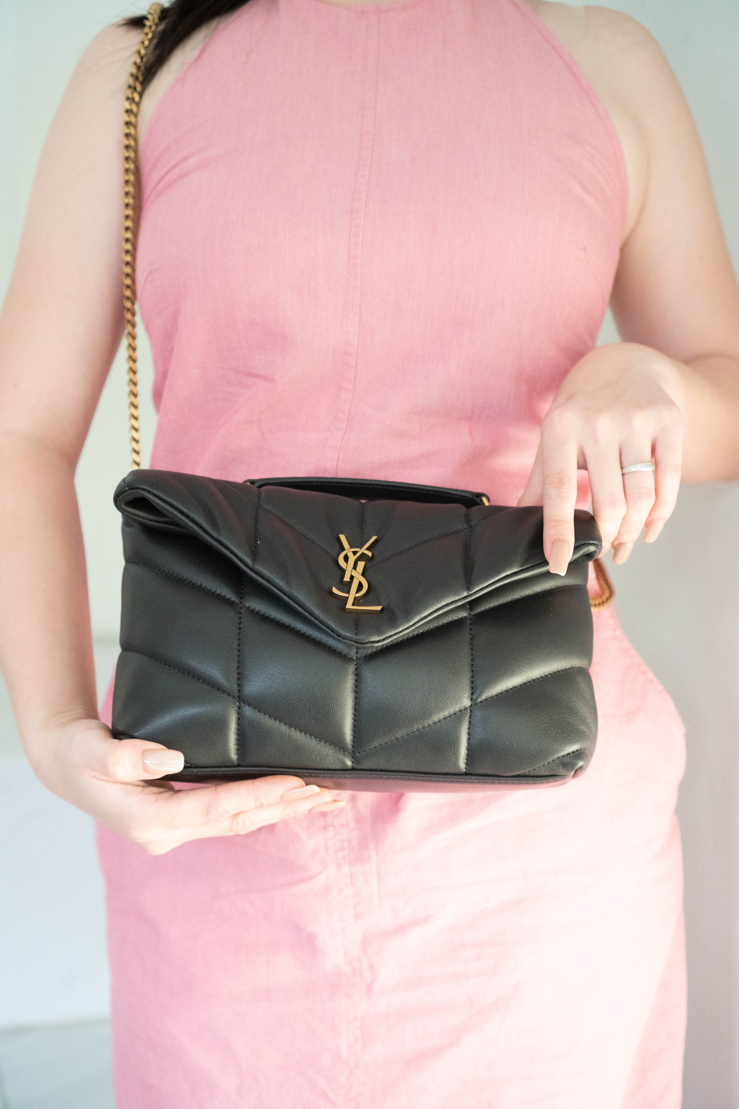 LouLou Puffer Toy in Noir Lambskin with Gold Hardware