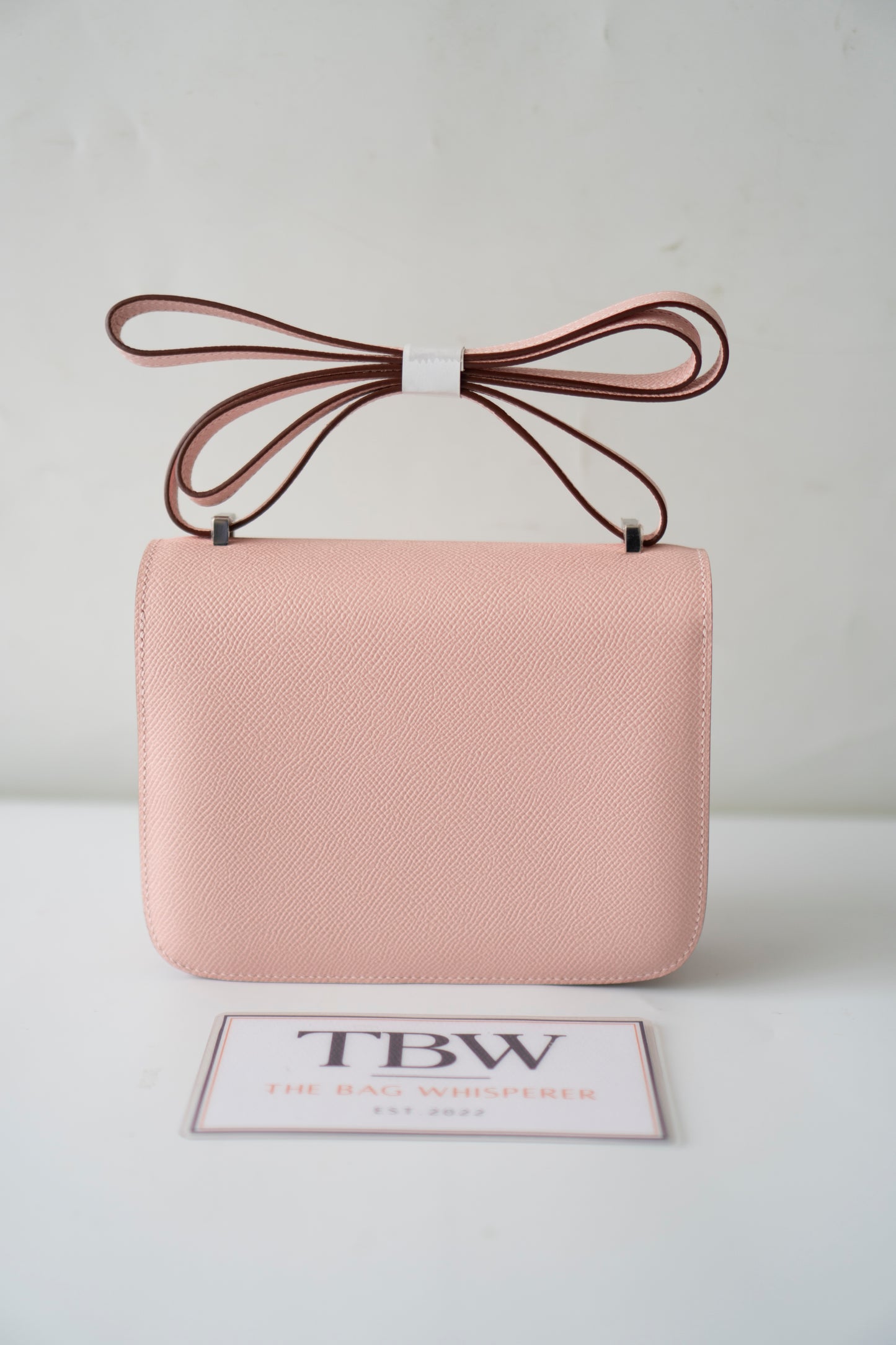 Constanc 18 – Rose Sakura Epsom Leather with Palladium Hardware