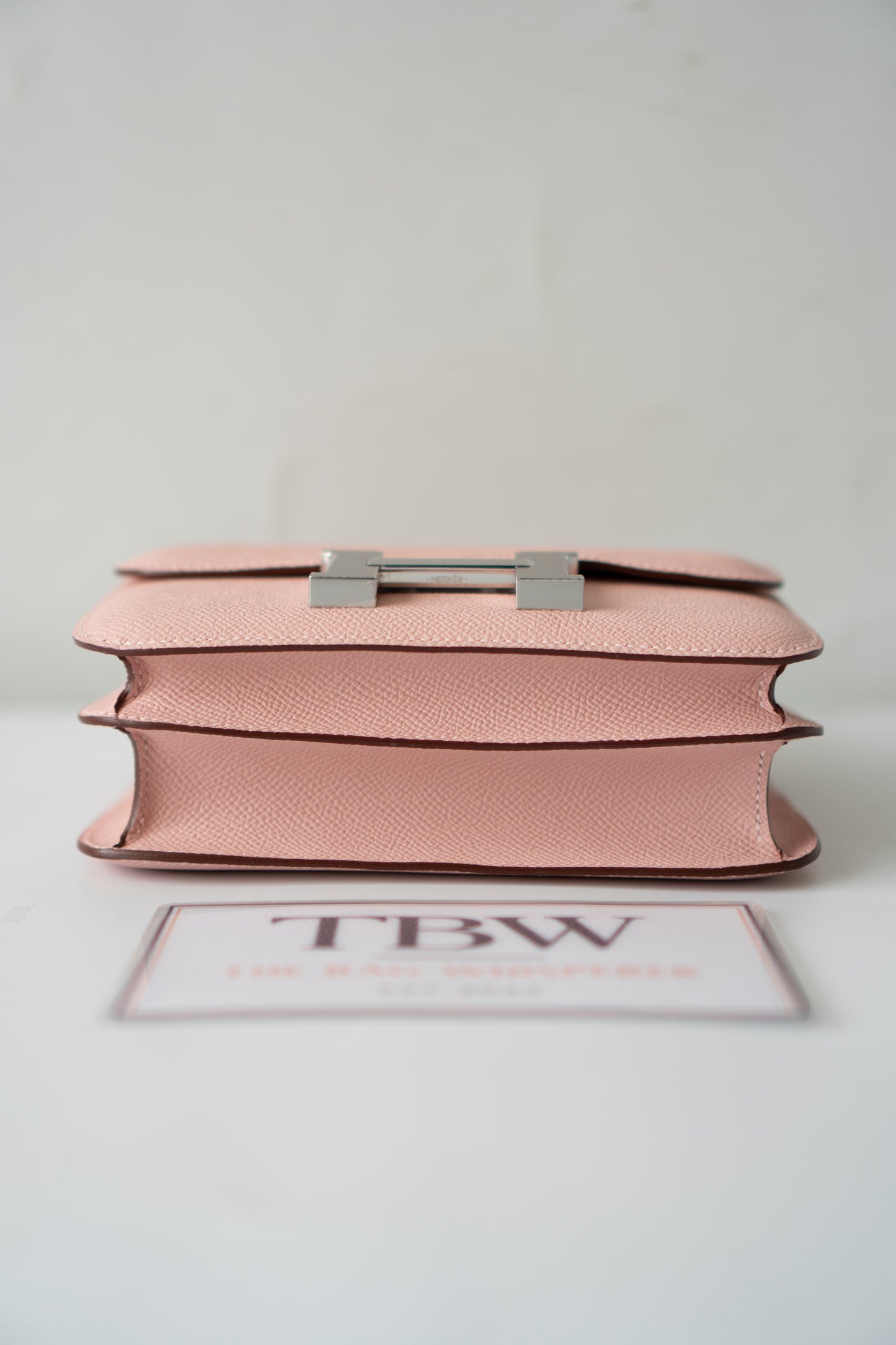 Constanc 18 – Rose Sakura Epsom Leather with Palladium Hardware