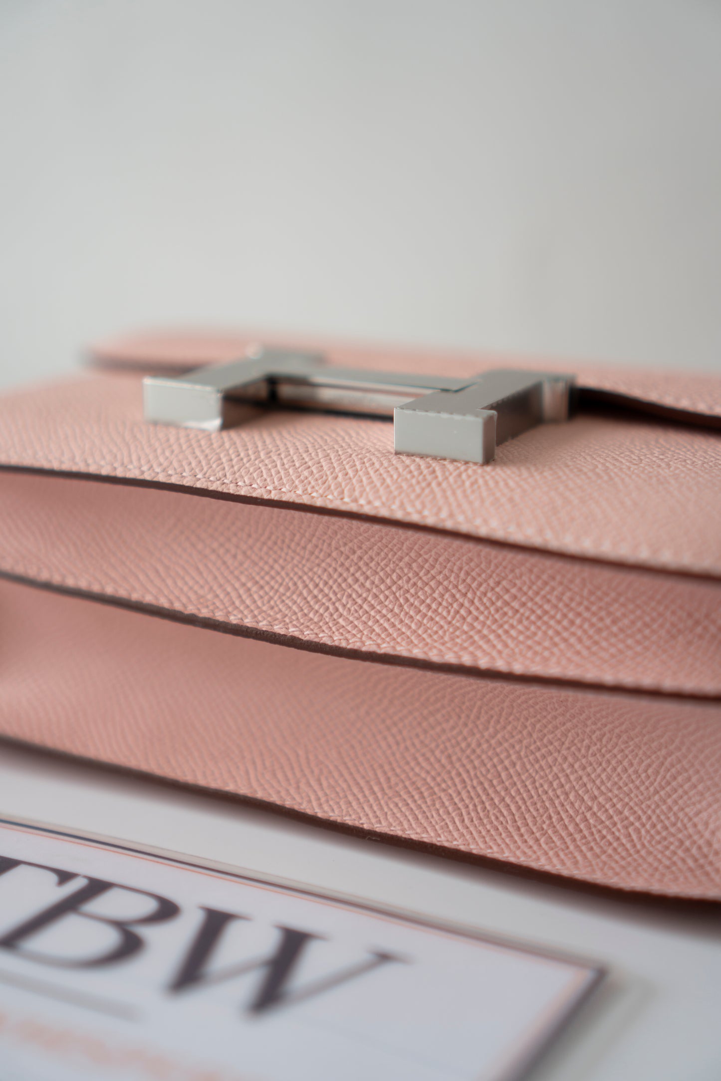 Constanc 18 – Rose Sakura Epsom Leather with Palladium Hardware
