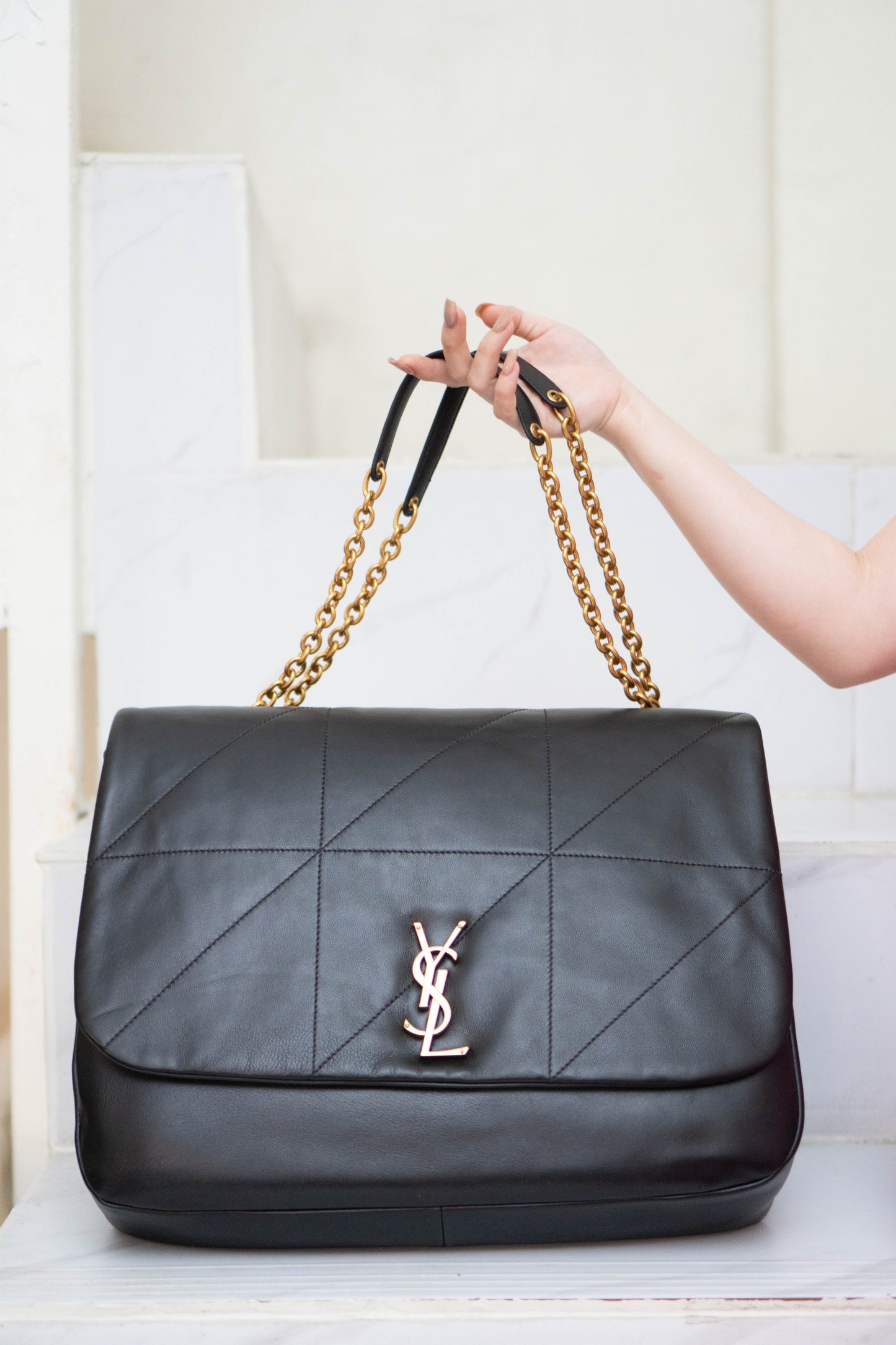 Jamie 4.3 Large In Black Lambskin with Gold Hardware