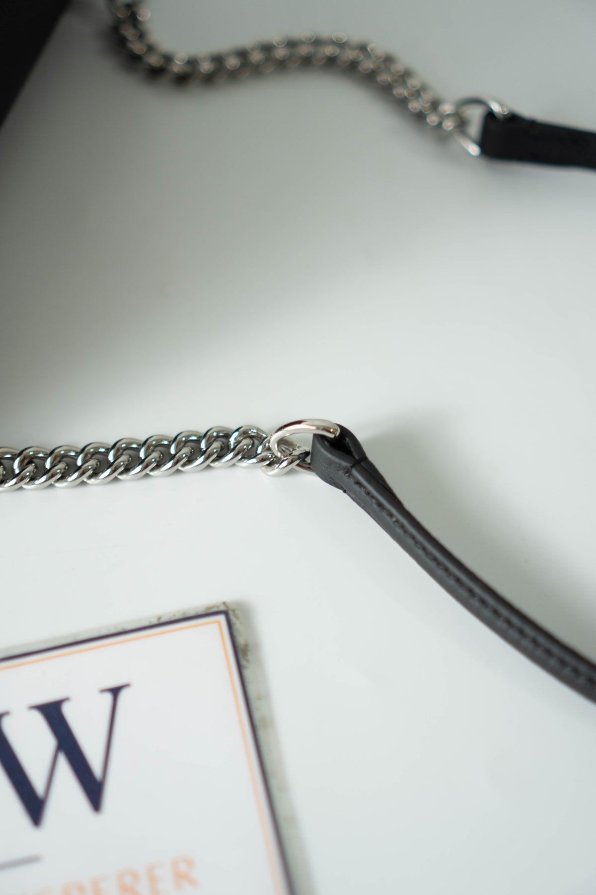Lockme Chain PM – Black Grained Calfskin with Silver Hardware