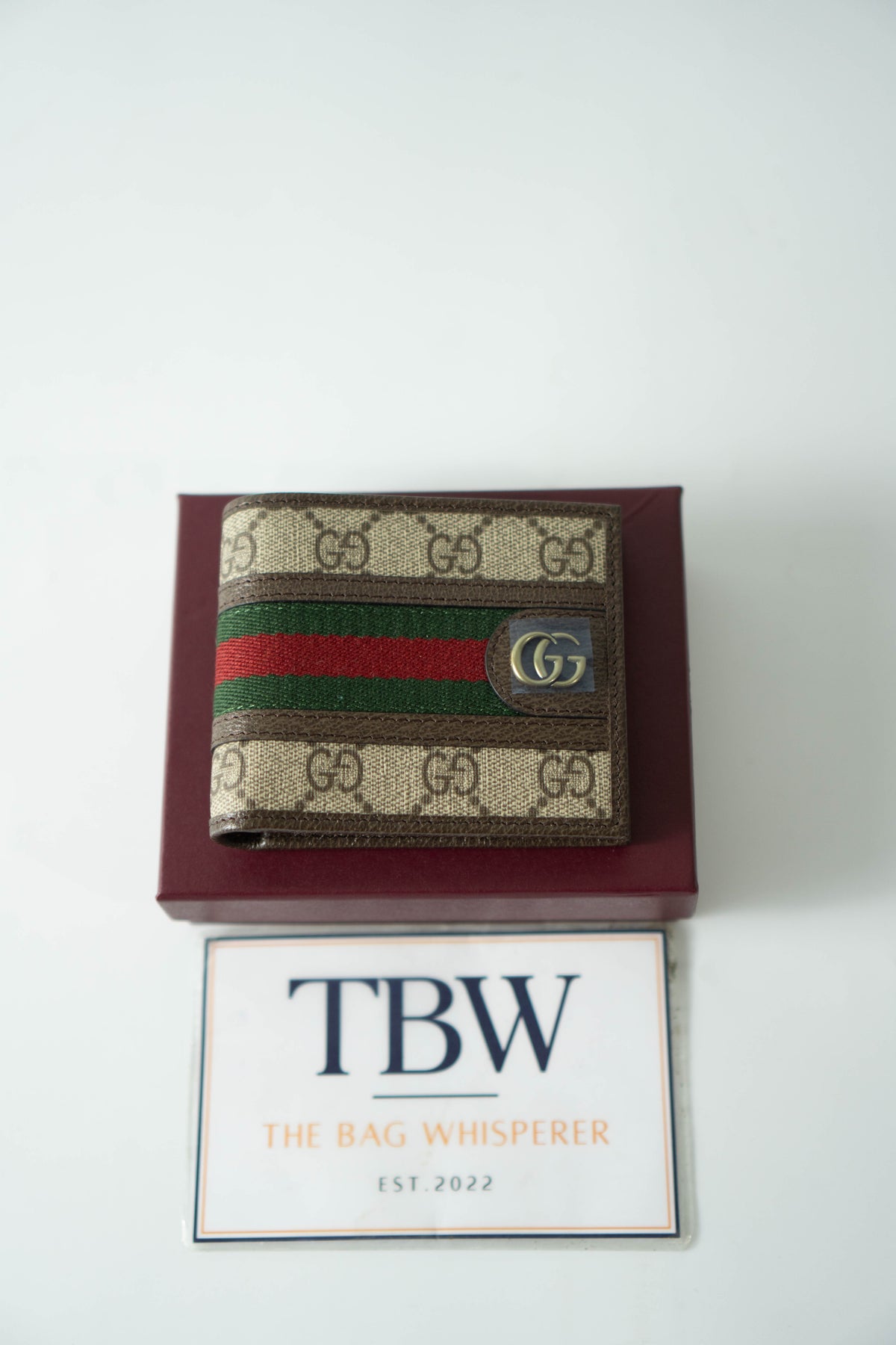 Ophidia GG Web Bifold Wallet – Beige & Ebony Supreme Canvas