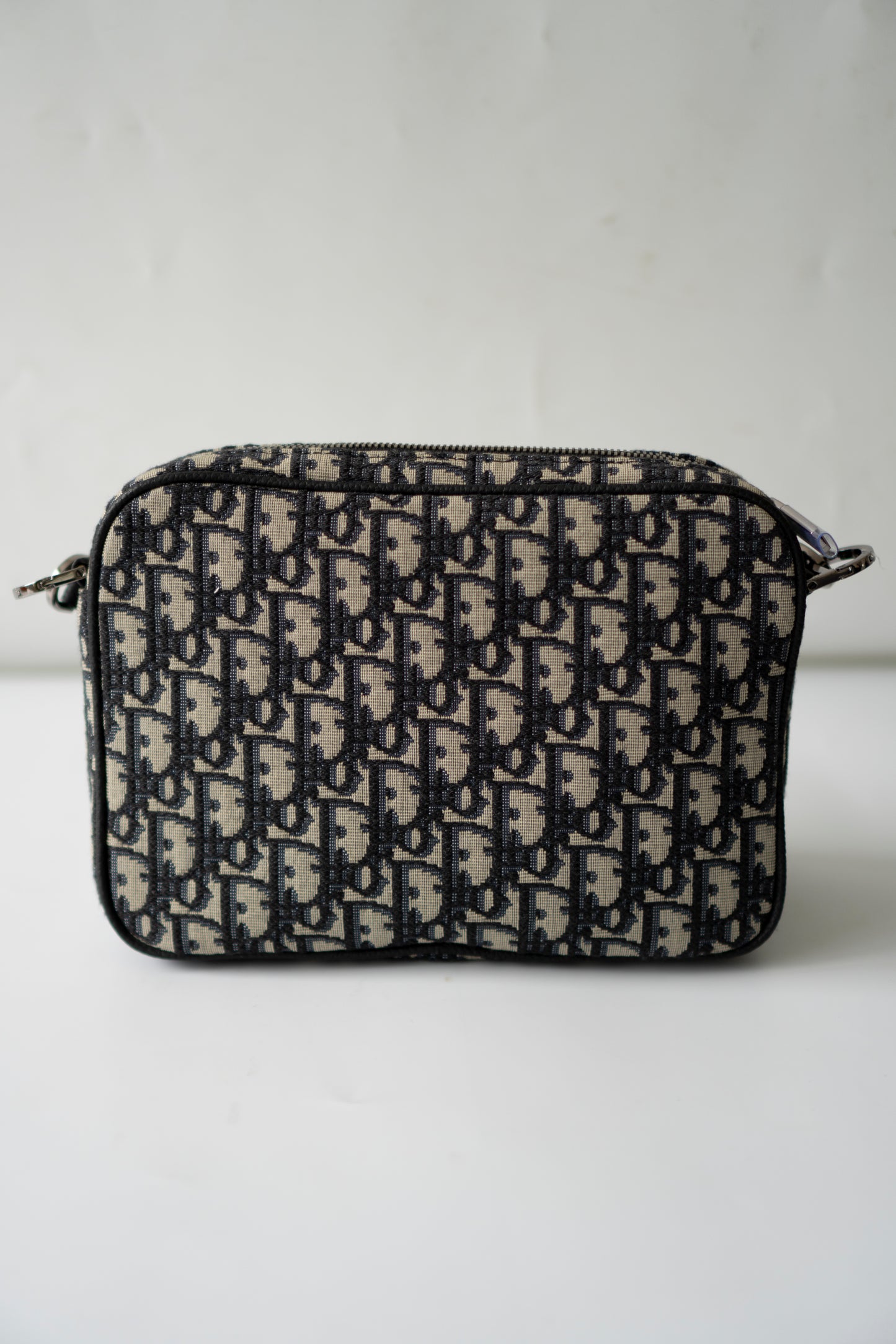 Saddle Triple Pouch – Beige &amp; Black Oblique Jacquard