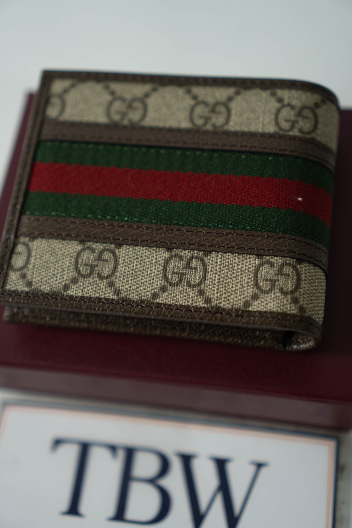 Ophidia GG Web Bifold Wallet – Beige & Ebony Supreme Canvas
