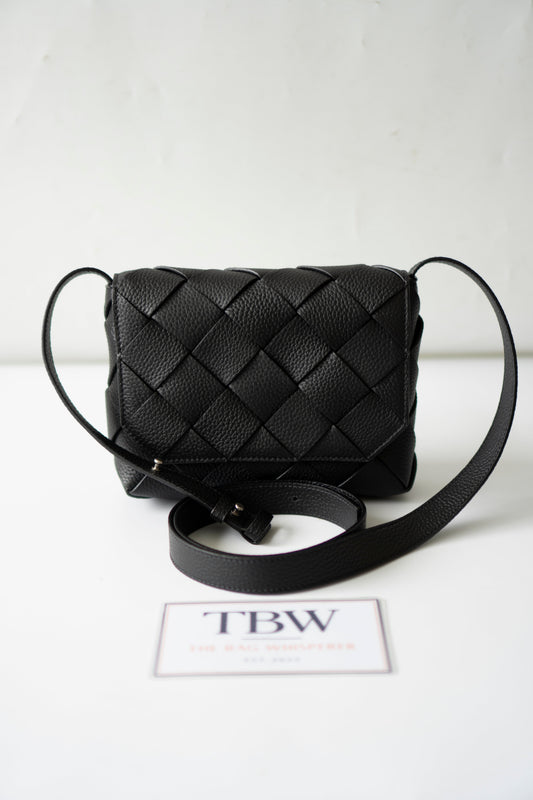 Diago Crossbody – Black Grained Calfskin Leather