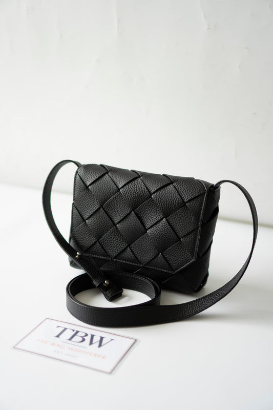 Diago Crossbody – Black Grained Calfskin Leather