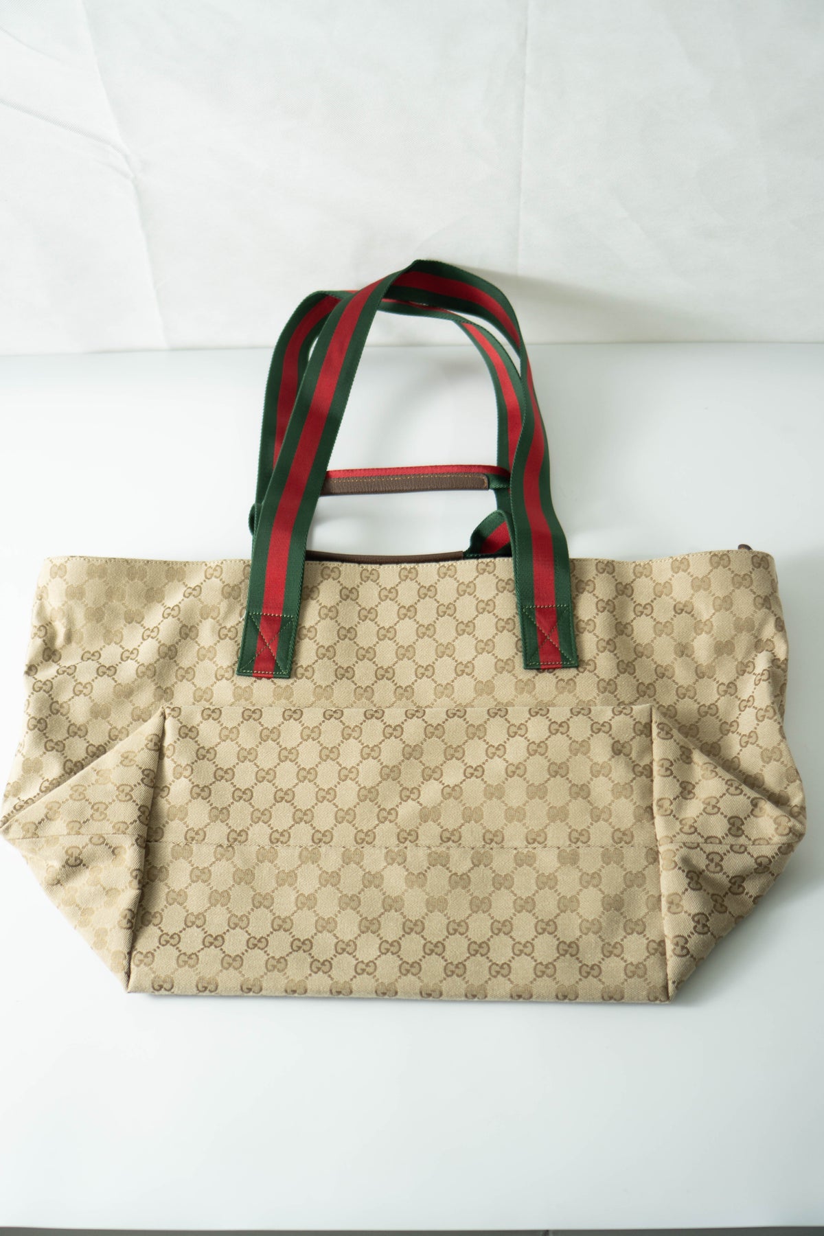 GG Canvas Web Strap Large Tote Bag – Beige & Ebony
